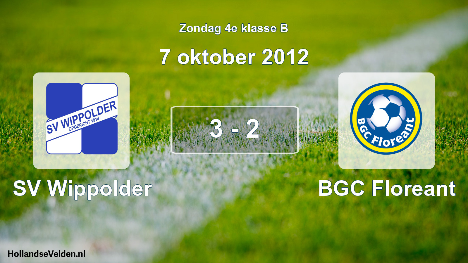Total number of matches played: SV Wippolder - BGC Floreant 3 - 2 (7 October 2012)