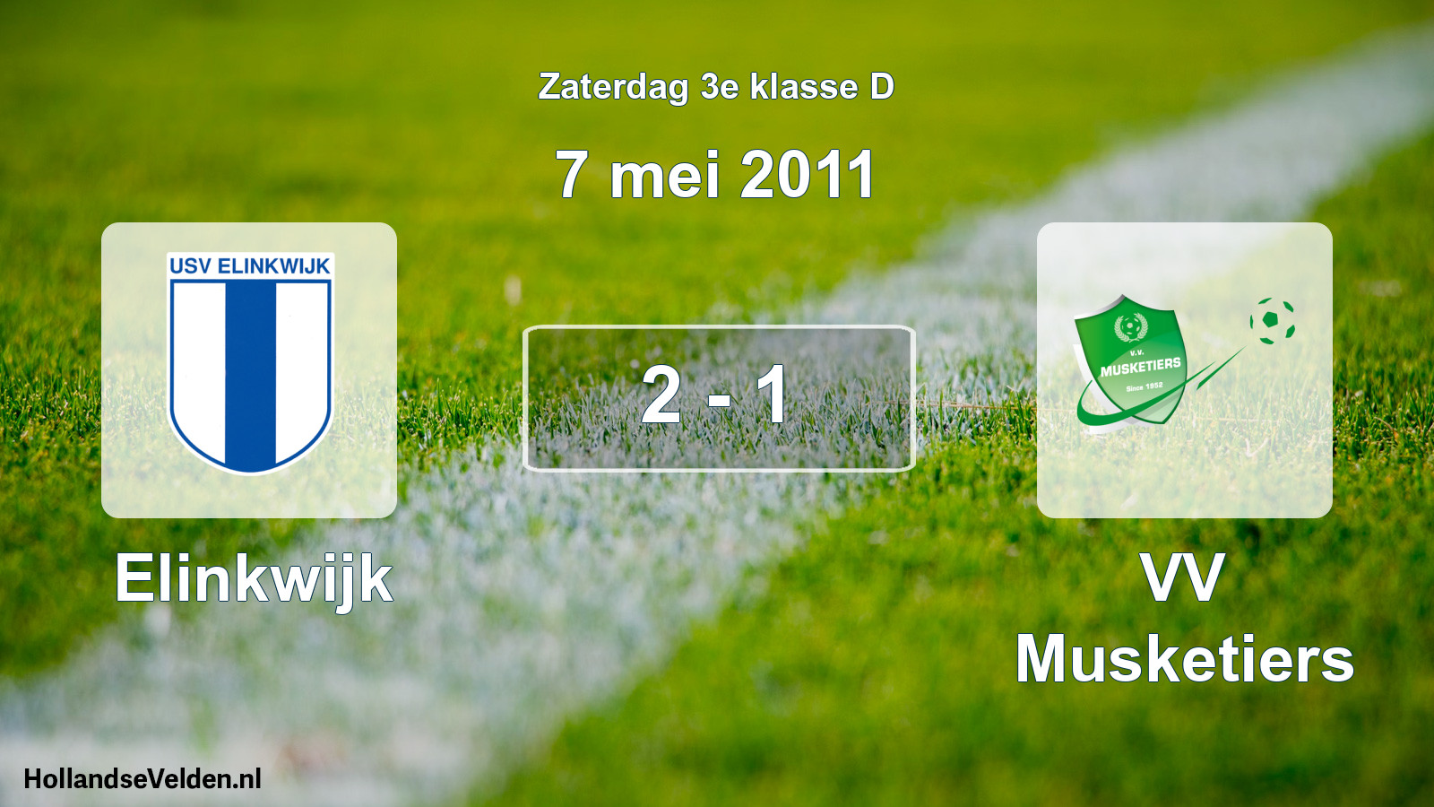 Total number of matches played: Elinkwijk - VV Musketiers 2 - 1 (7 May 2011)