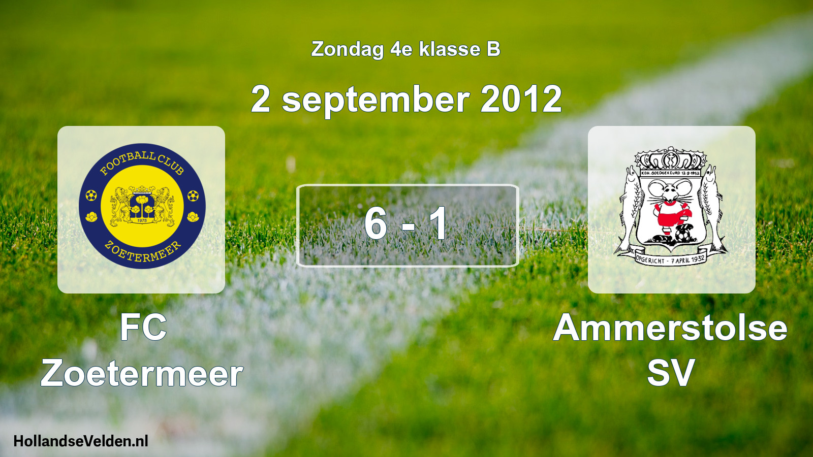 Total number of matches played: FC Zoetermeer - Ammerstolse SV 6 - 1 (2 September 2012)