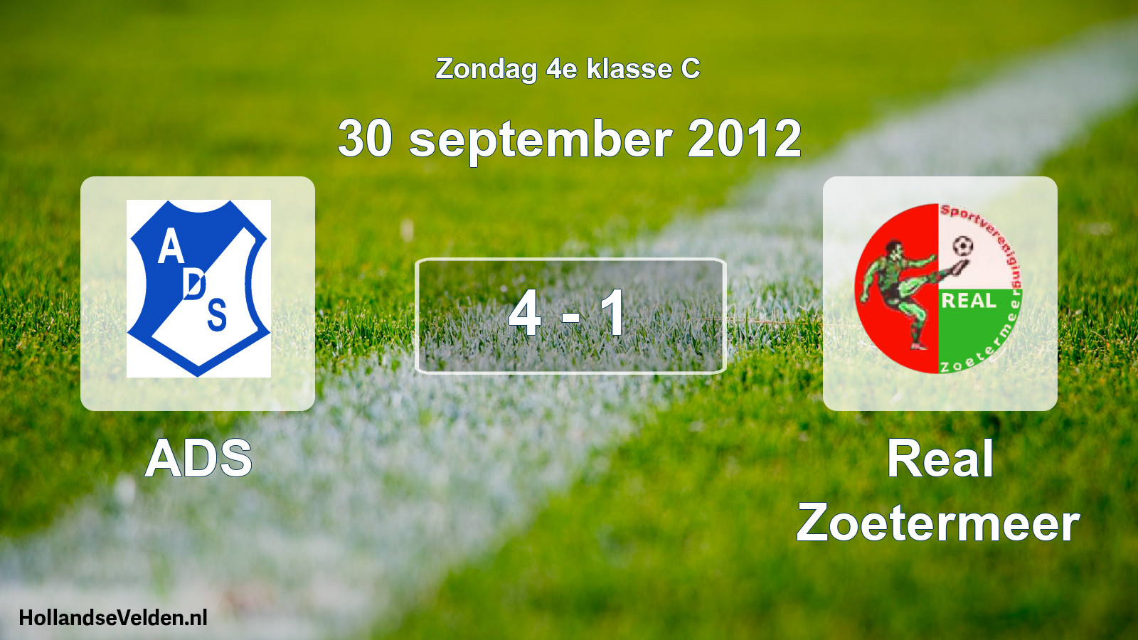 Total number of matches played: ADS - Real Zoetermeer 4 - 1 (30 September 2012)