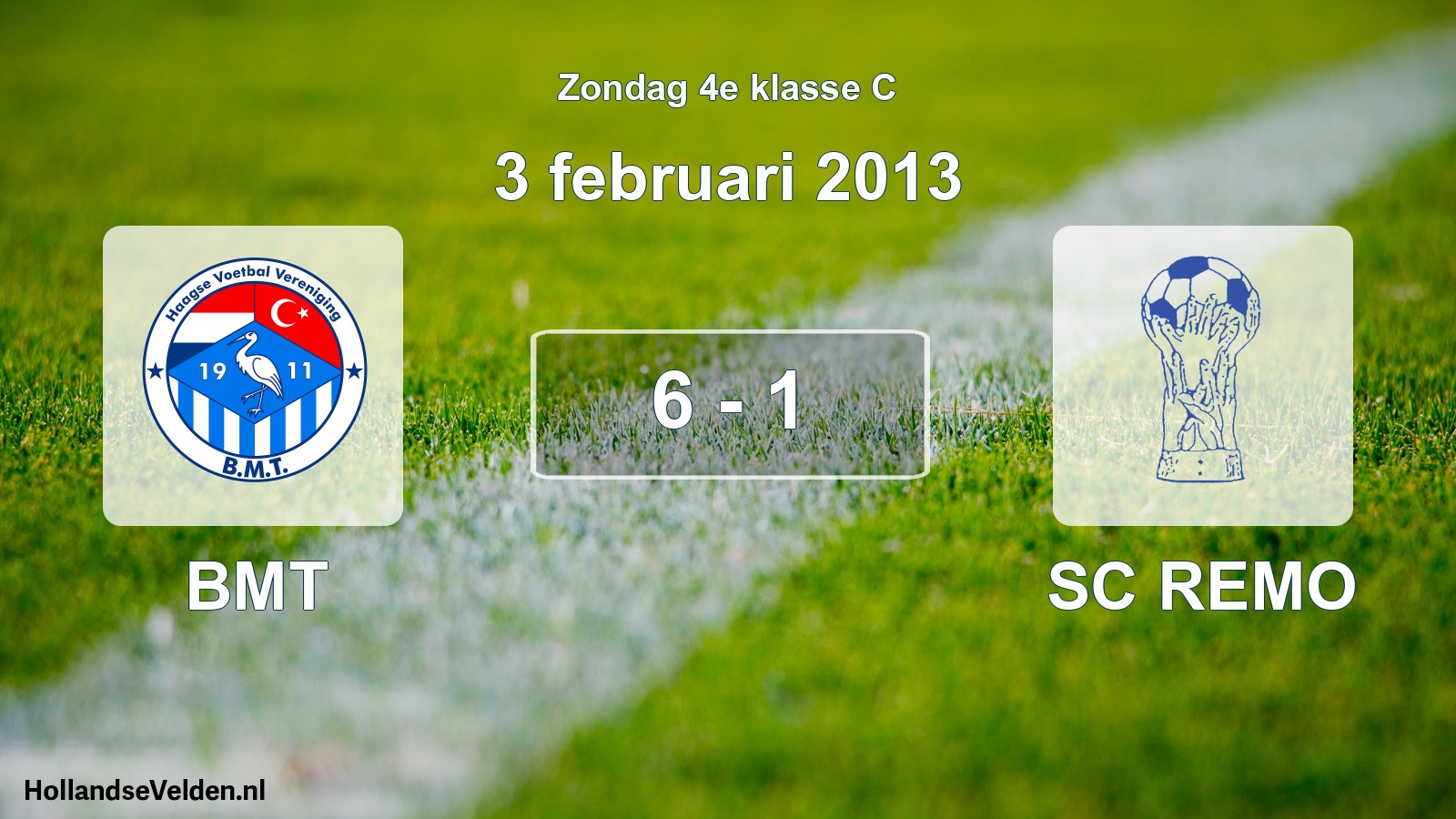 Total number of matches played: BMT - SC REMO 6 - 1 (3 February 2013)
