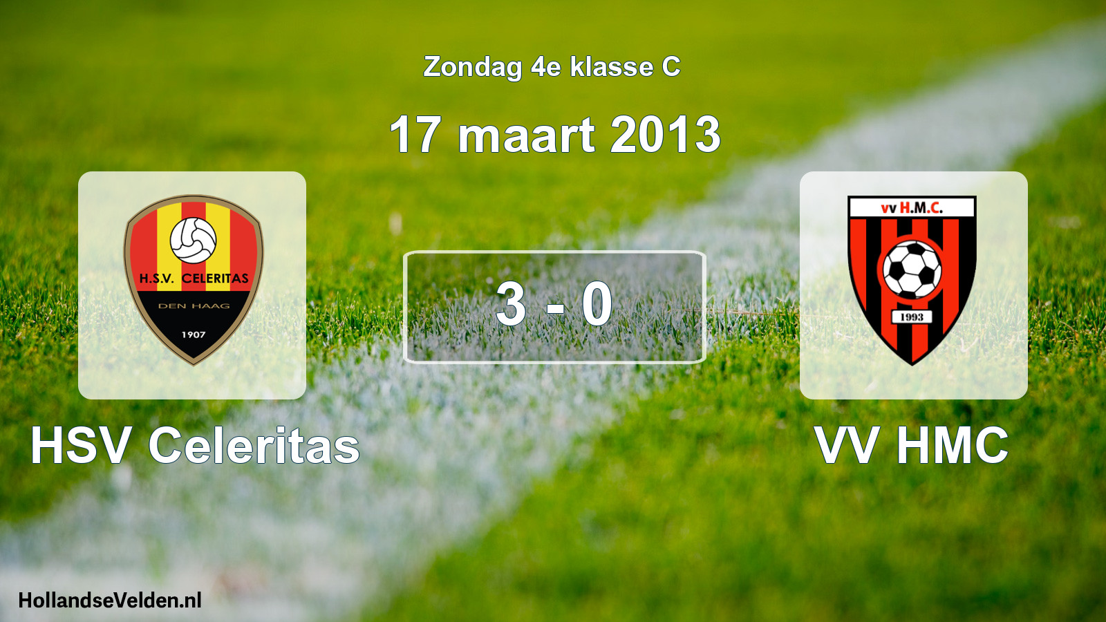 Total number of matches played: HSV Celeritas - VV HMC 3 - 0 (17 March 2013)