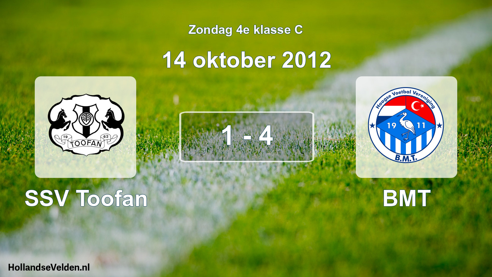 Total number of matches played: SSV Toofan - BMT 1 - 4 (14 October 2012)