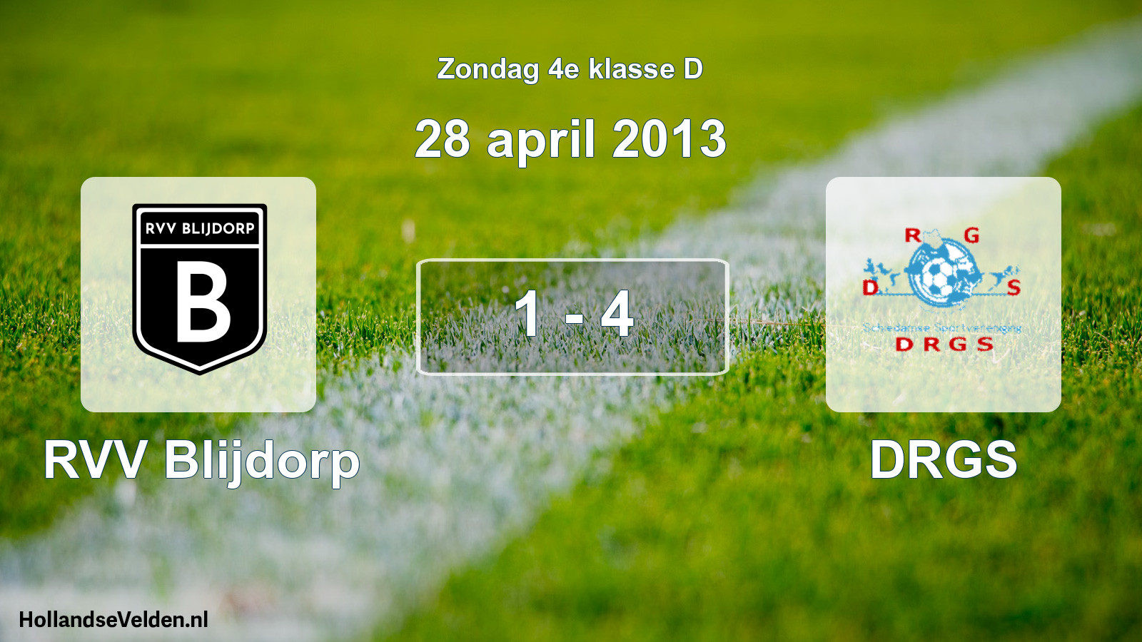 Total number of matches played: RVV Blijdorp - DRGS 1 - 4 (28 April 2013)