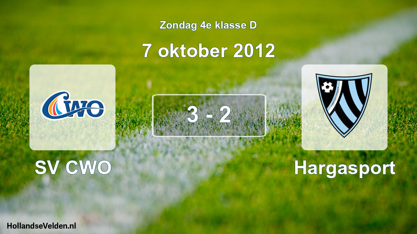 Total number of matches played: SV CWO - Hargasport 3 - 2 (7 October 2012)