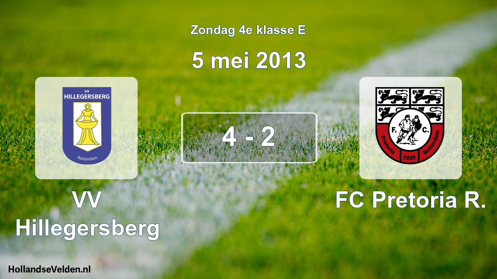 Total number of matches played: VV Hillegersberg - FC Pretoria R. 4 - 2 (5 May 2013)