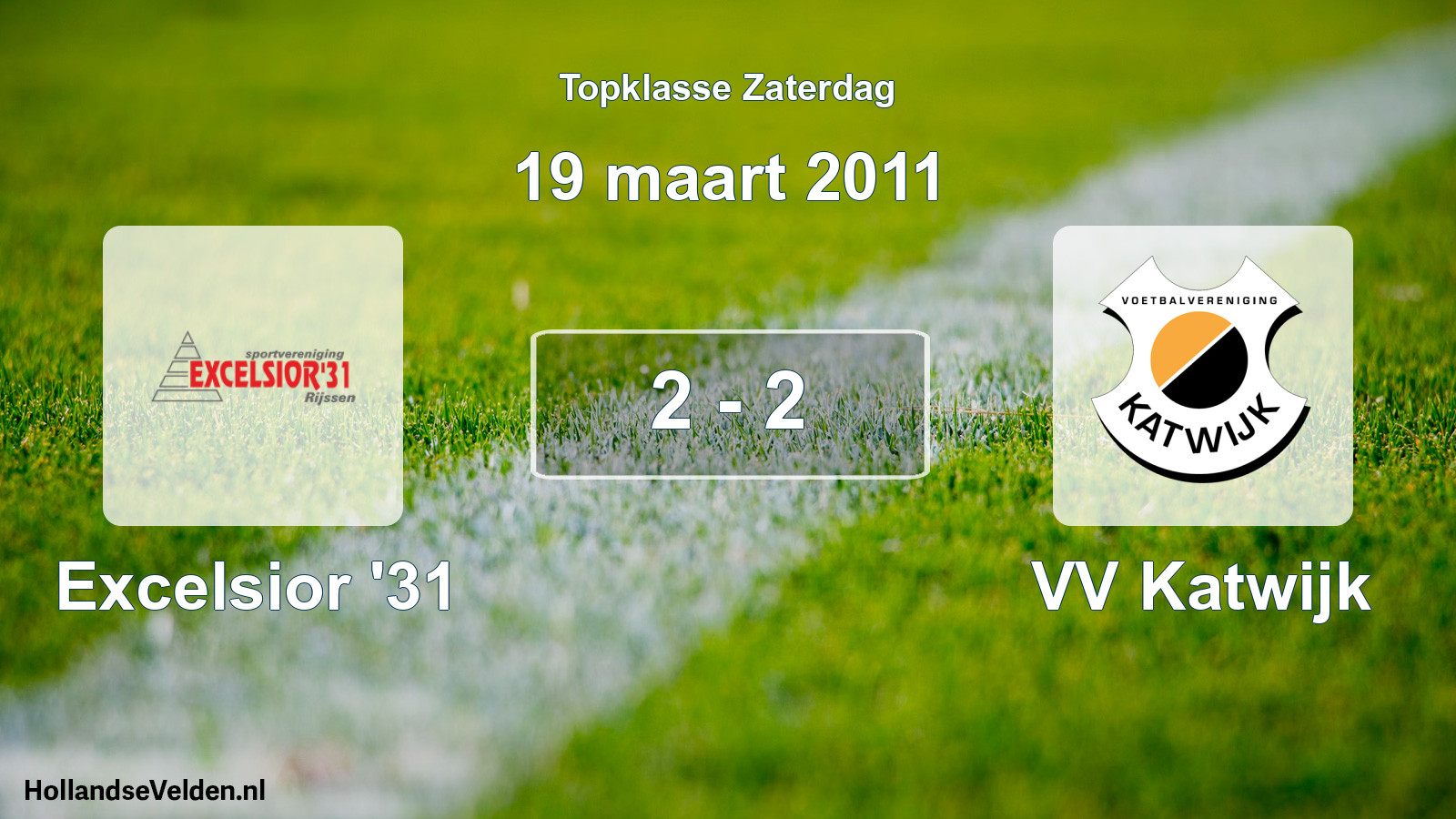 Total number of matches played: Excelsior '31 - VV Katwijk 2 - 2 (19 March 2011)