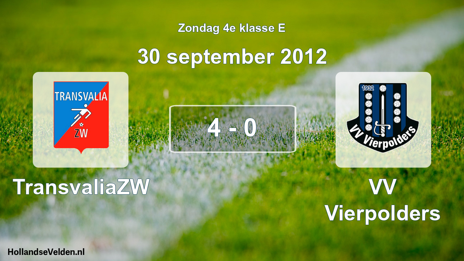 Total number of matches played: TransvaliaZW - VV Vierpolders 4 - 0 (30 September 2012)