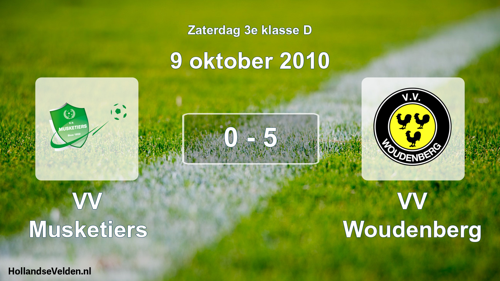 Total number of matches played: VV Musketiers - VV Woudenberg 0 - 5 (9 October 2010)