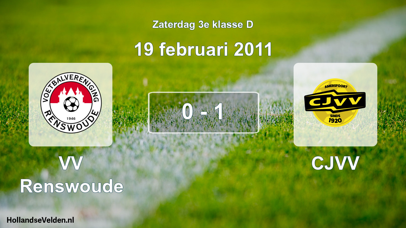 Total number of matches played: VV Renswoude - CJVV 0 - 1 (19 February 2011)
