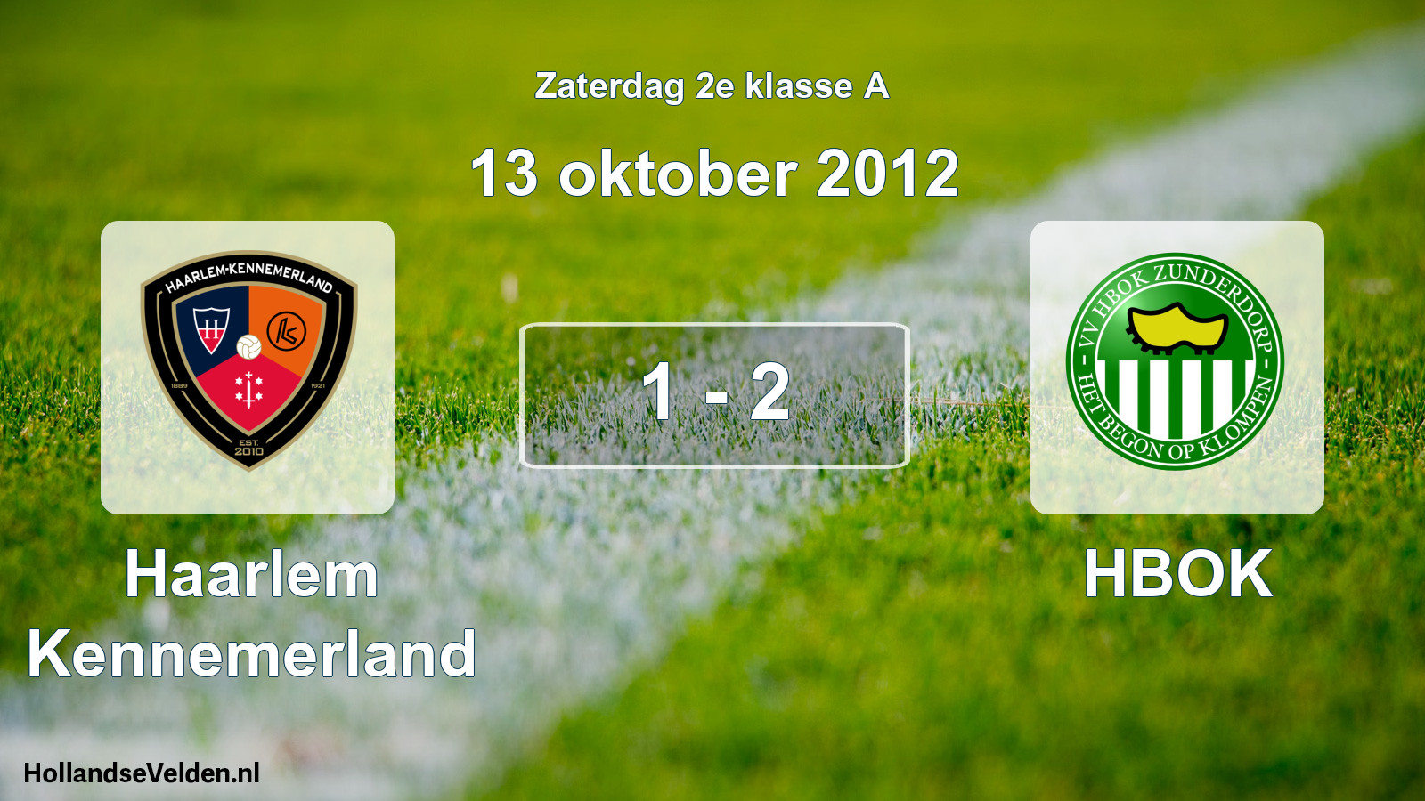 Total number of matches played: Haarlem Kennemerland - HBOK 1 - 2 (13 October 2012)