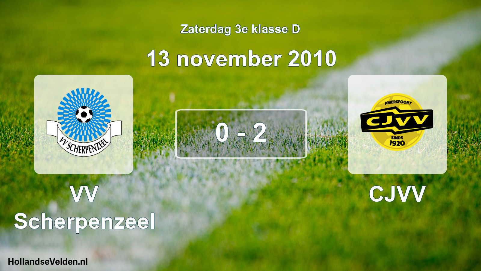 Total number of matches played: VV Scherpenzeel - CJVV 0 - 2 (13 November 2010)