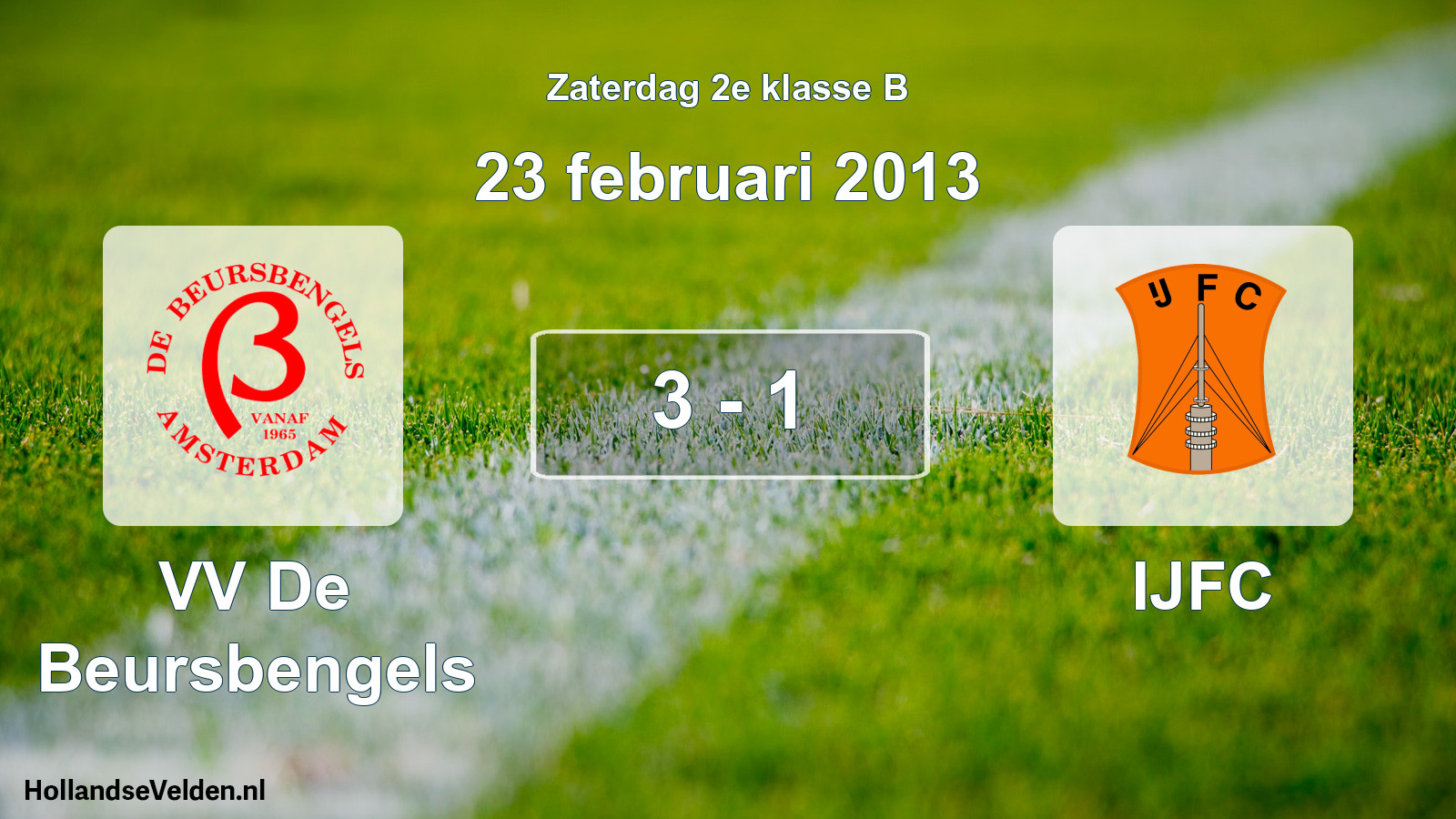 Total number of matches played: VV De Beursbengels - IJFC 3 - 1 (23 February 2013)