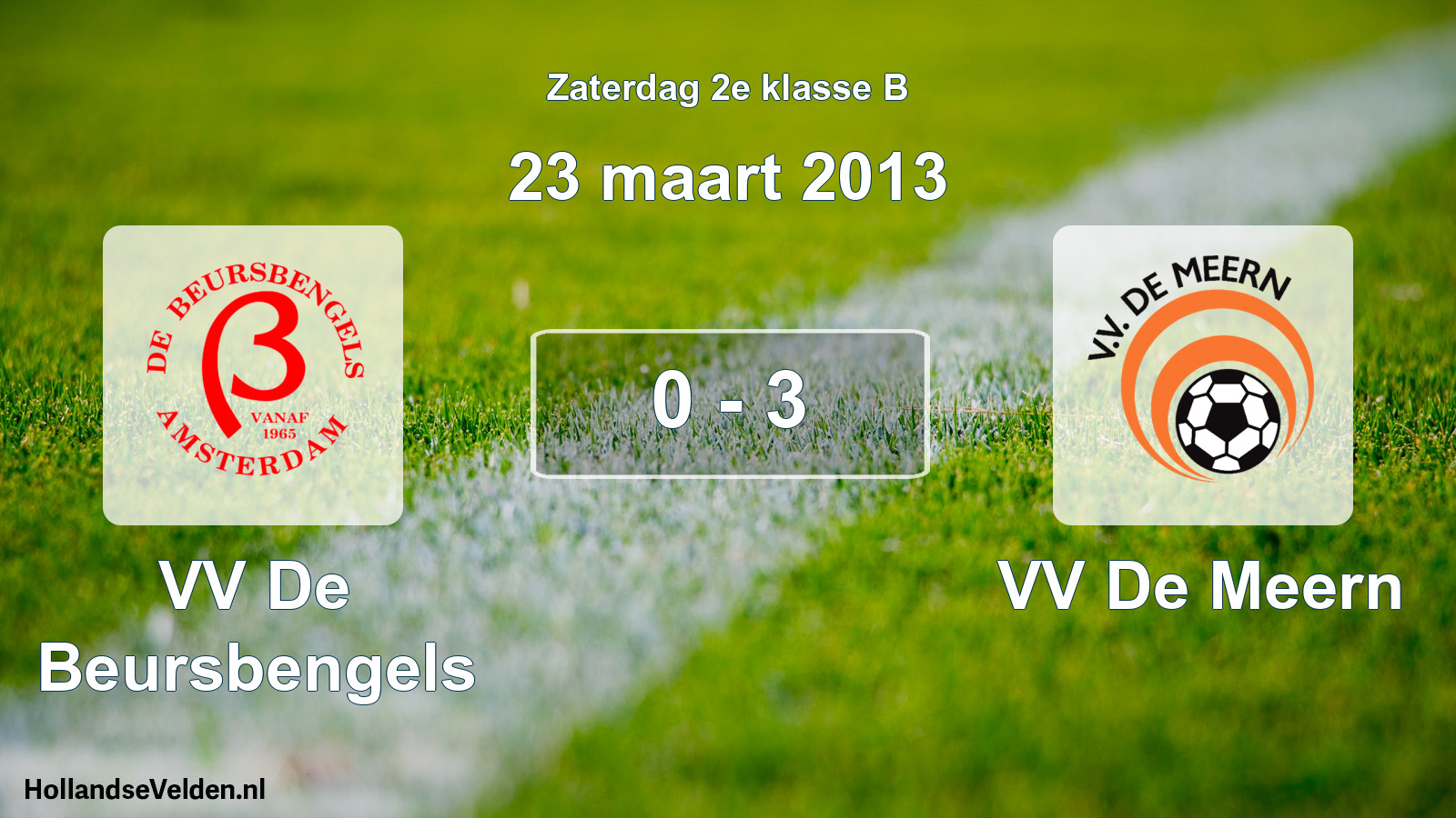 Total number of matches played: VV De Beursbengels - VV De Meern 0 - 3 (23 March 2013)