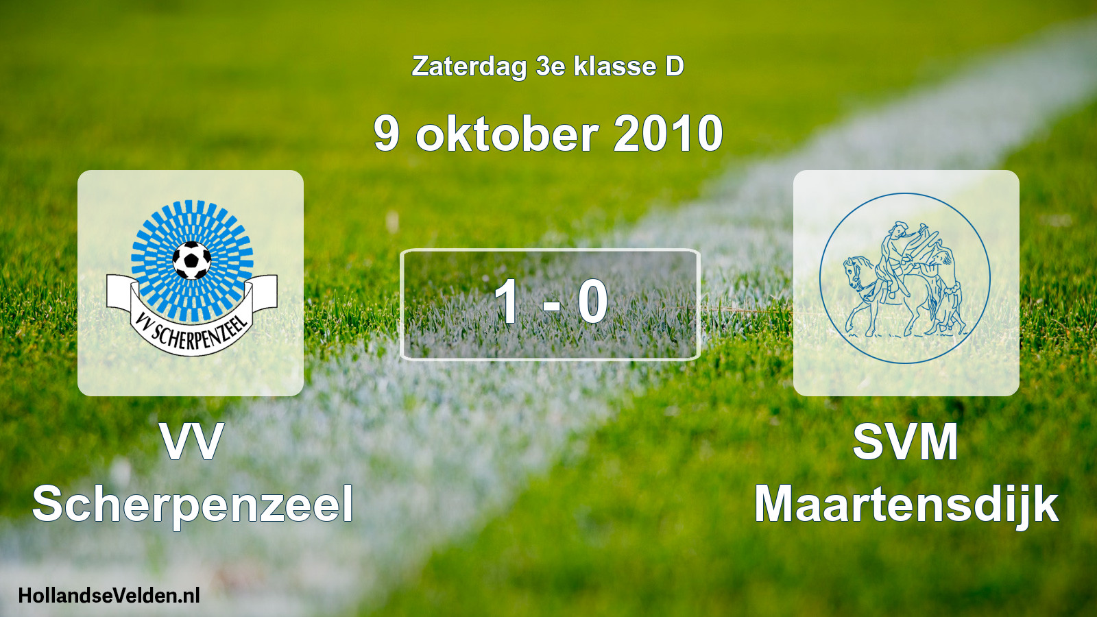 Total number of matches played: VV Scherpenzeel - SVM Maartensdijk 1 - 0 (9 October 2010)