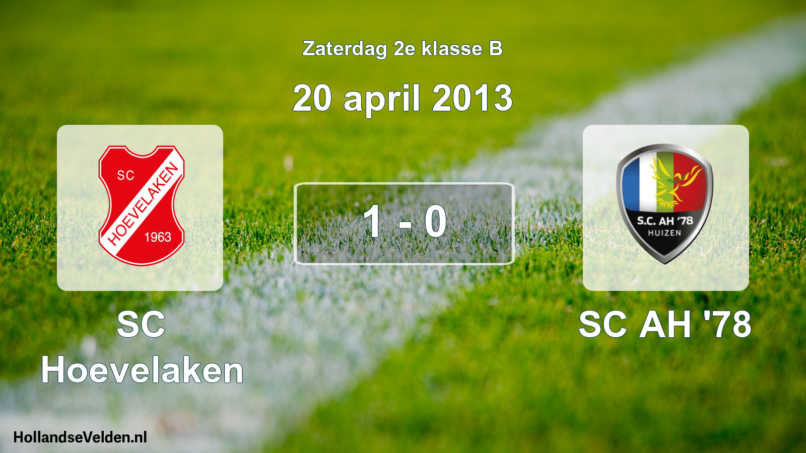 Total number of matches played: SC Hoevelaken - SC AH '78 1 - 0 (20 April 2013)