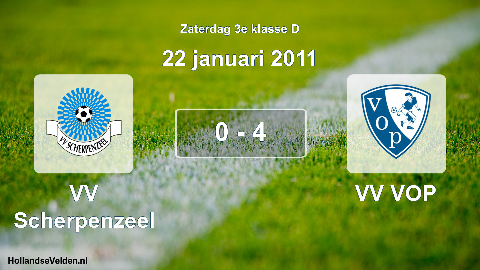 Total number of matches played: VV Scherpenzeel - VV VOP 0 - 4 (22 January 2011)