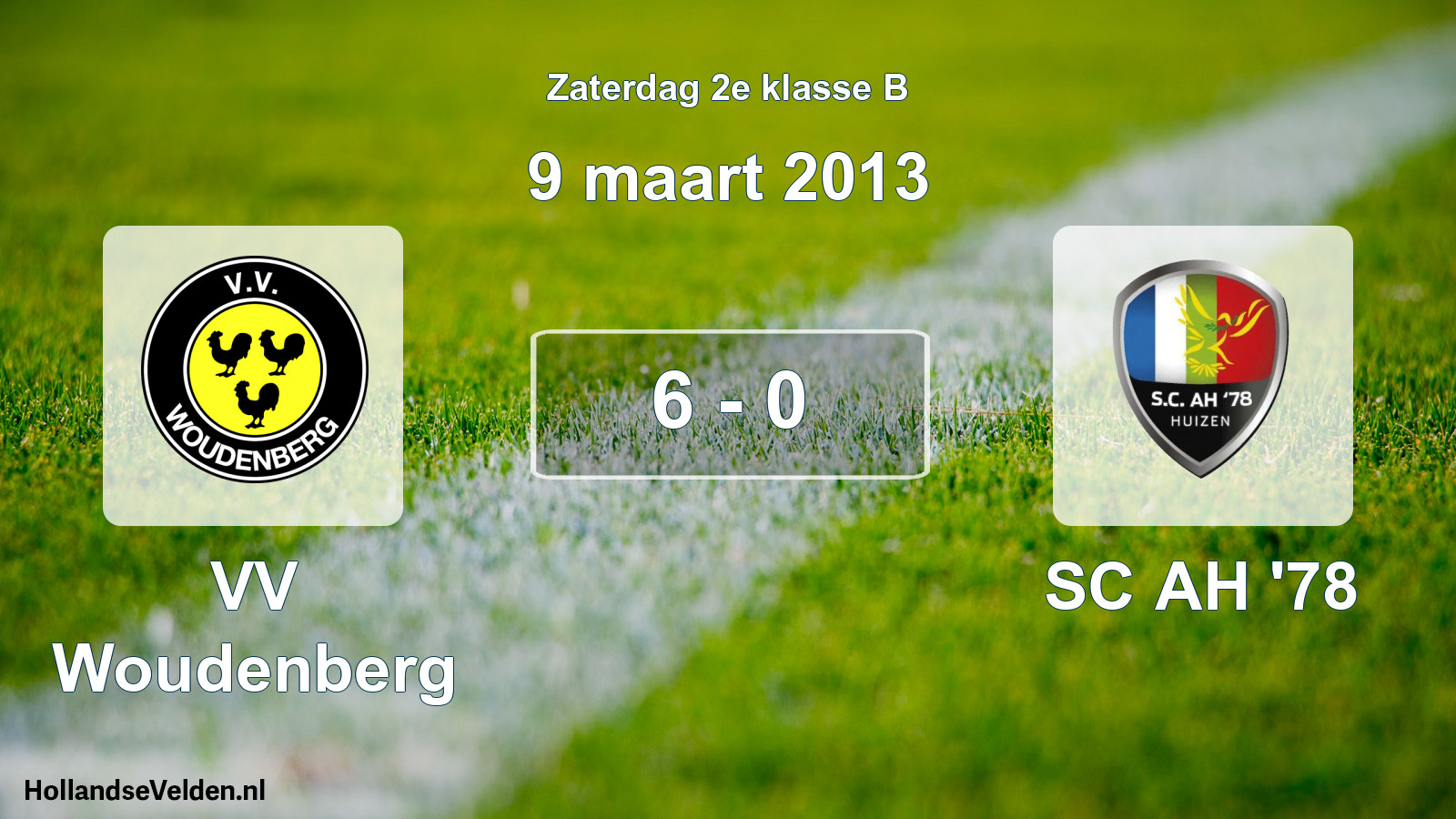 Total number of matches played: VV Woudenberg - SC AH '78 6 - 0 (9 March 2013)