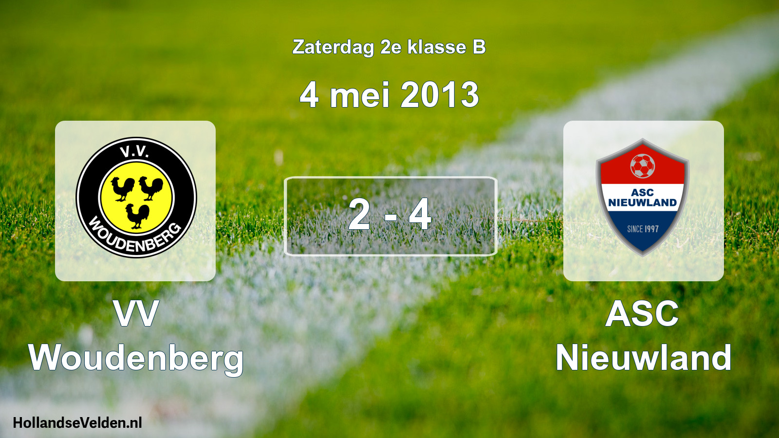 Total number of matches played: VV Woudenberg - ASC Nieuwland 2 - 4 (4 May 2013)