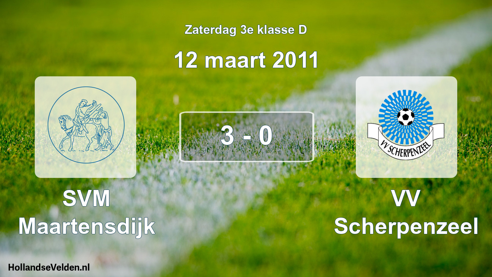 Total number of matches played: SVM Maartensdijk - VV Scherpenzeel 3 - 0 (12 March 2011)
