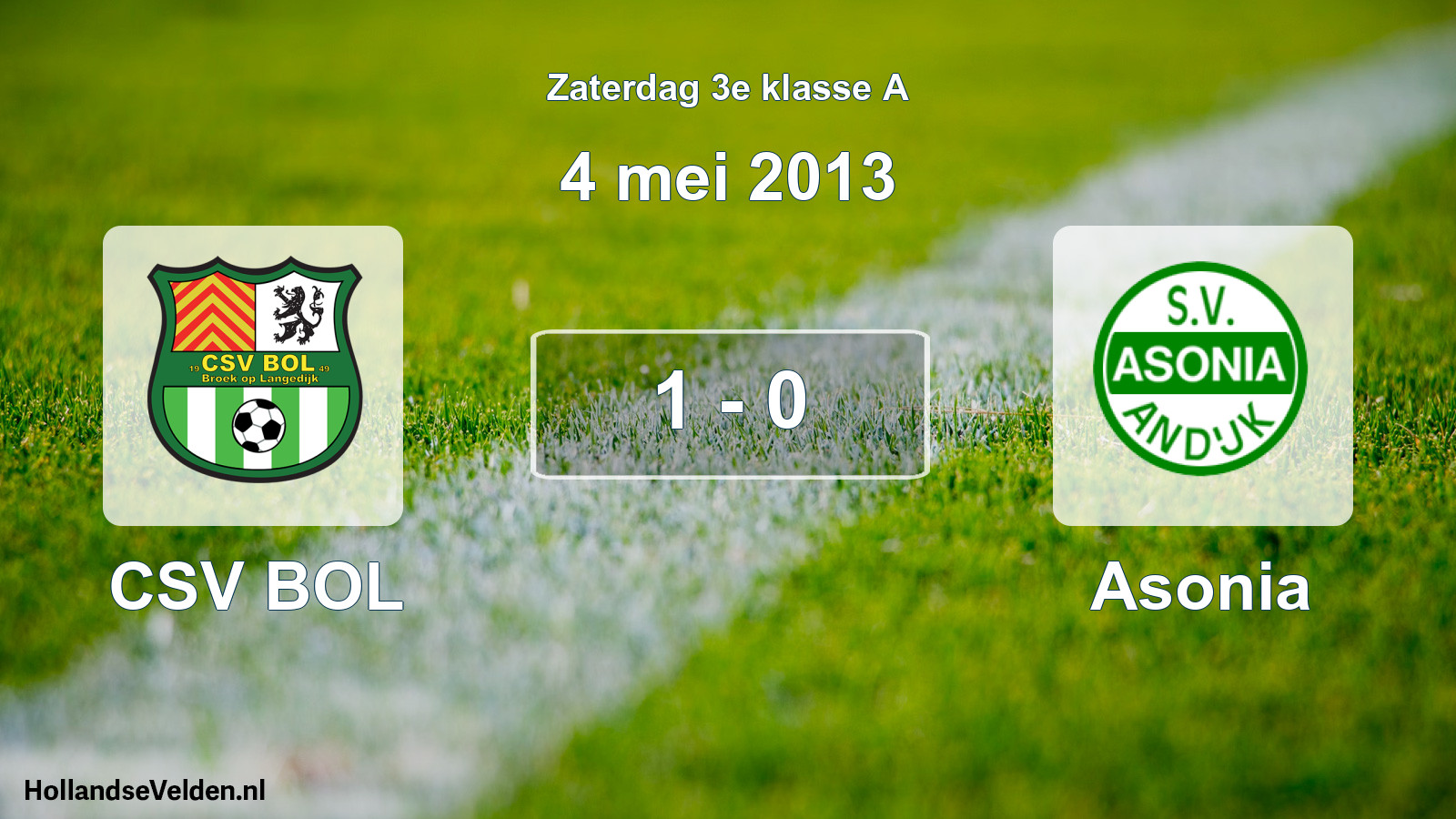 Total number of matches played: CSV BOL - Asonia 1 - 0 (4 May 2013)