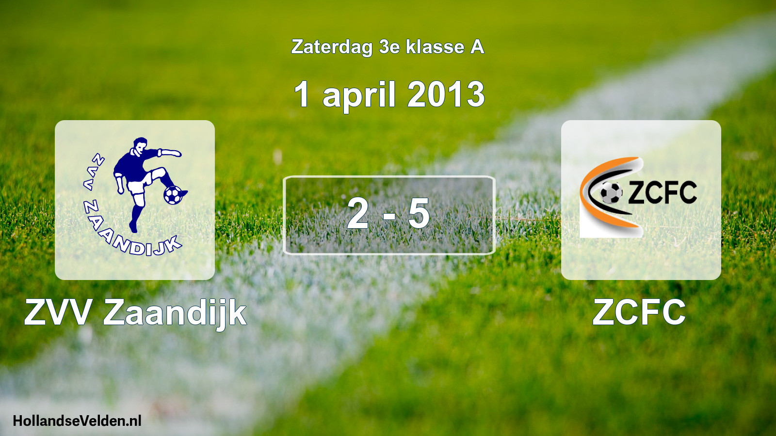Total number of matches played: ZVV Zaandijk - ZCFC 2 - 5 (1 April 2013)