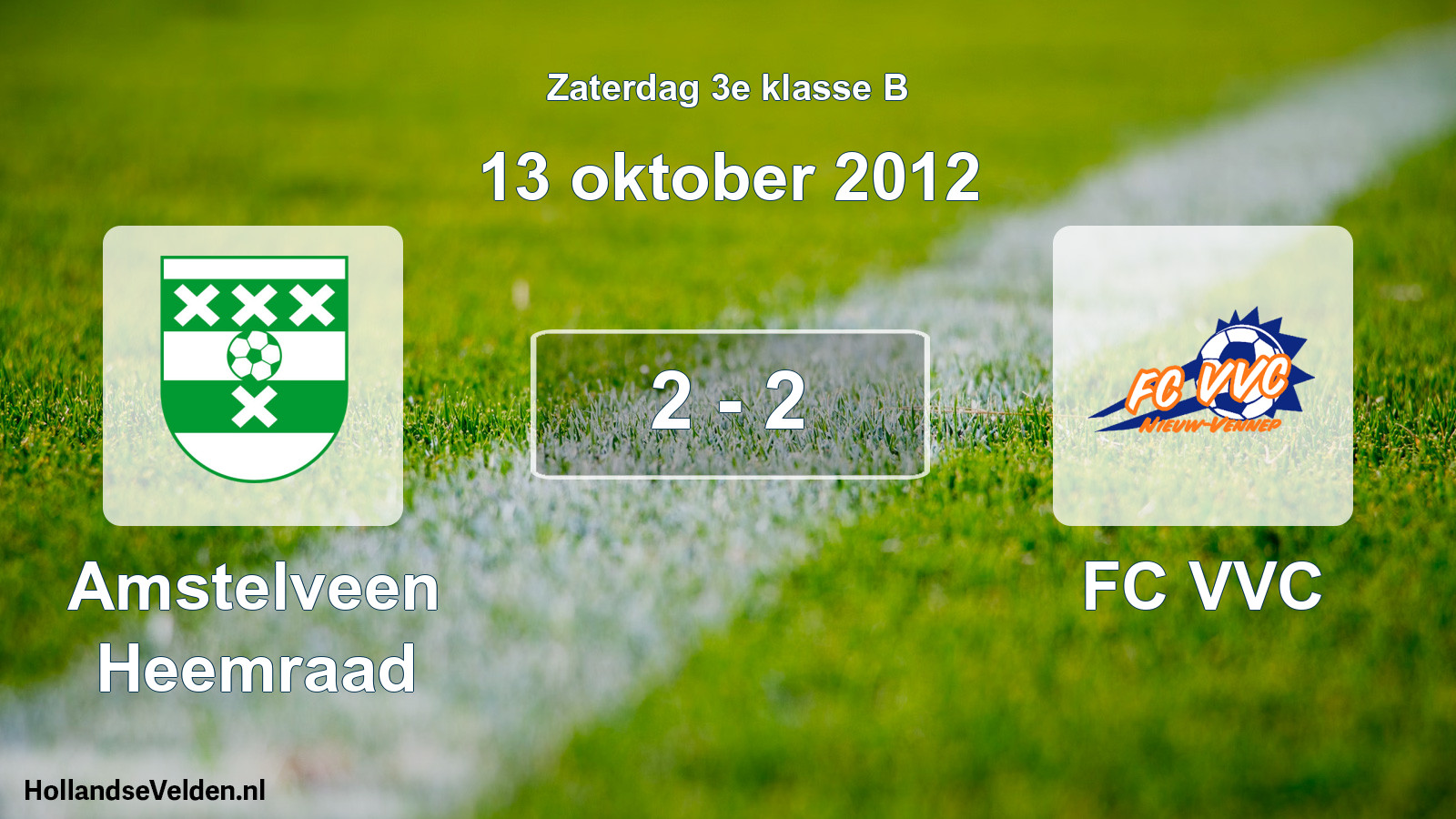 Total number of matches played: Amstelveen Heemraad - FC VVC 2 - 2 (13 October 2012)