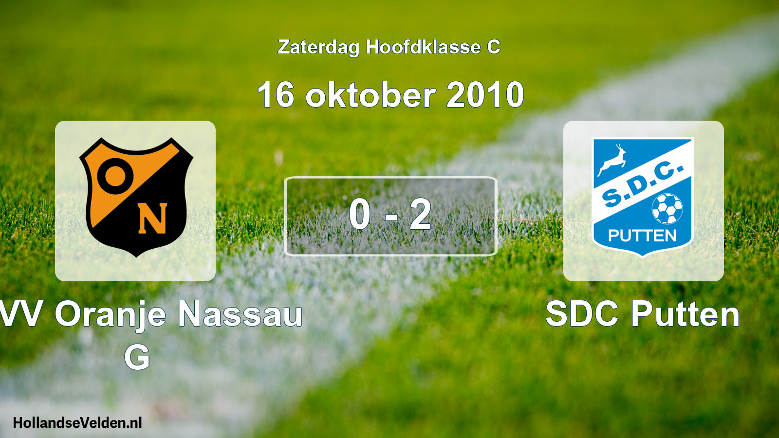Total number of matches played: CVV Oranje Nassau G - SDC Putten 0 - 2 (16 October 2010)