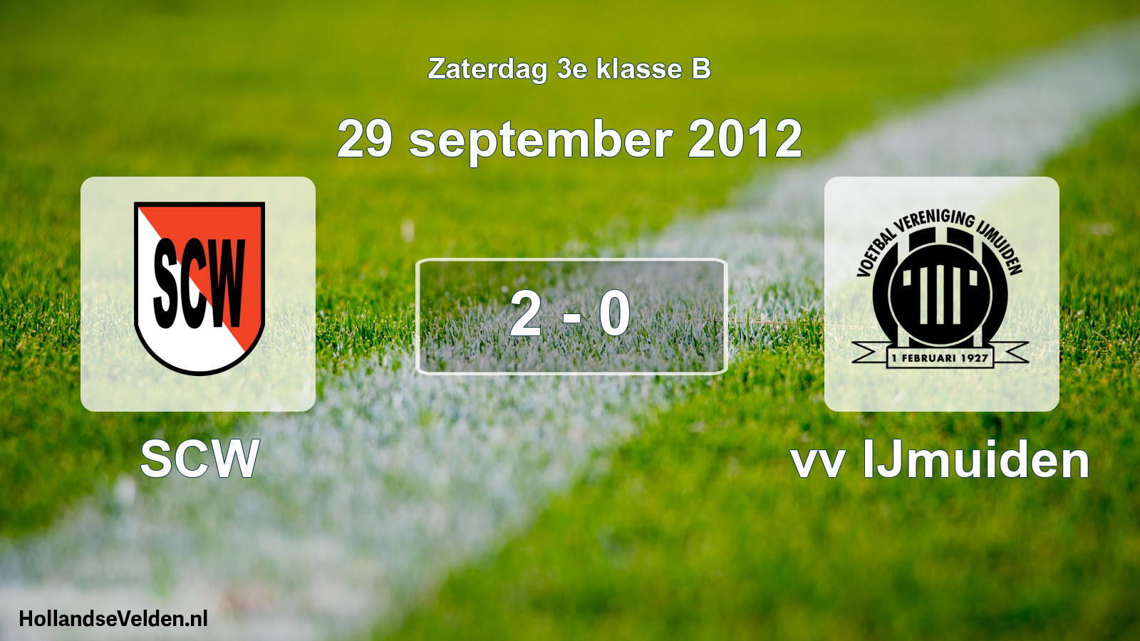 Total number of matches played: SCW - vv IJmuiden 2 - 0 (29 September 2012)