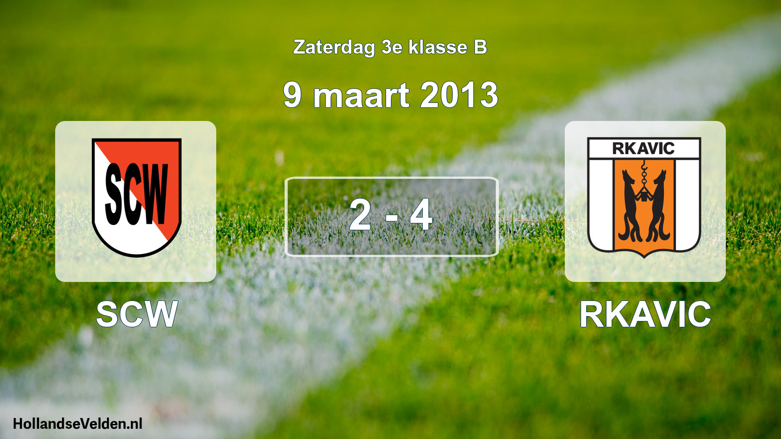 Total number of matches played: SCW - RKAVIC 2 - 4 (9 March 2013)