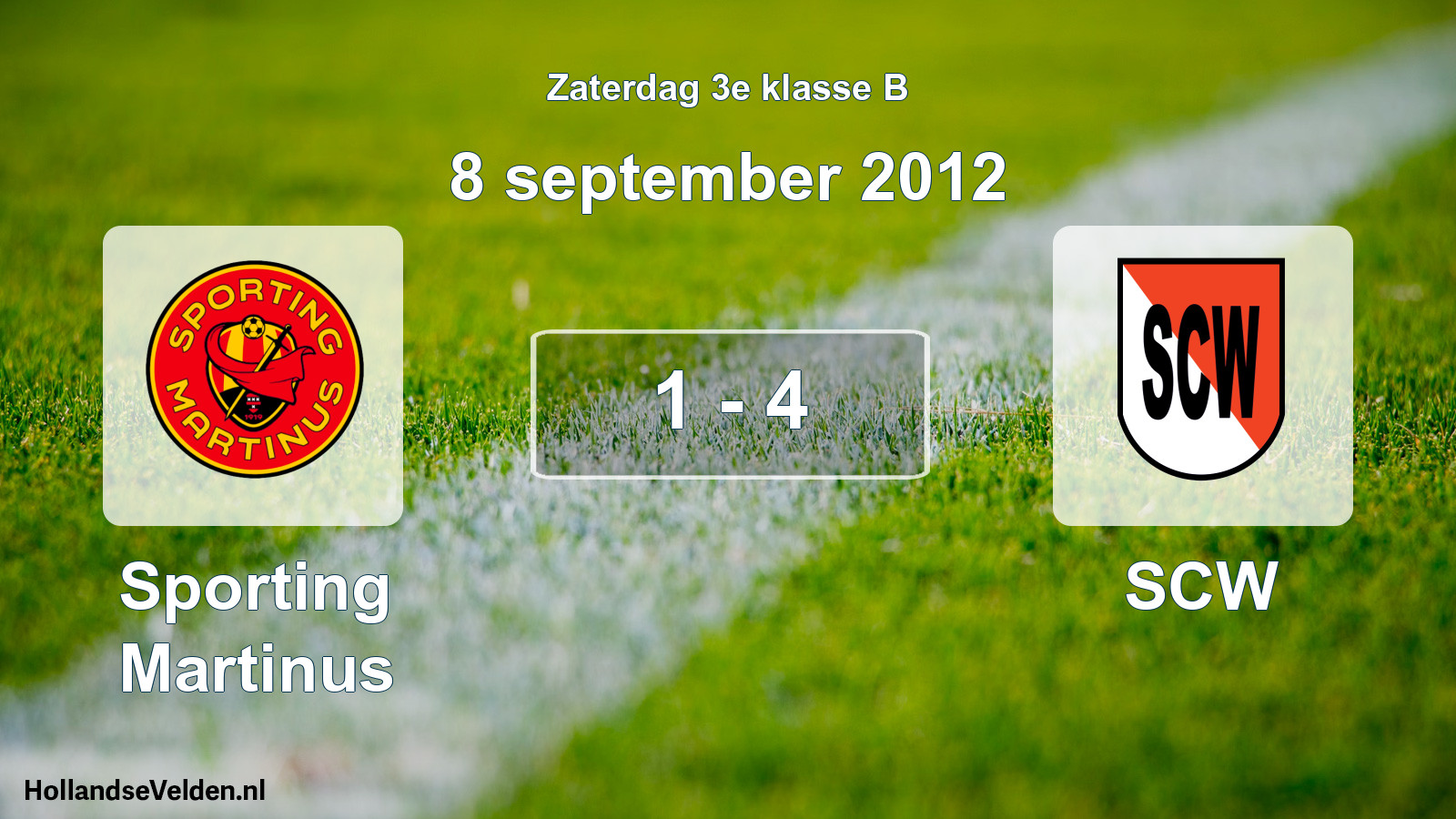 Total number of matches played: Sporting Martinus - SCW 1 - 4 (8 September 2012)