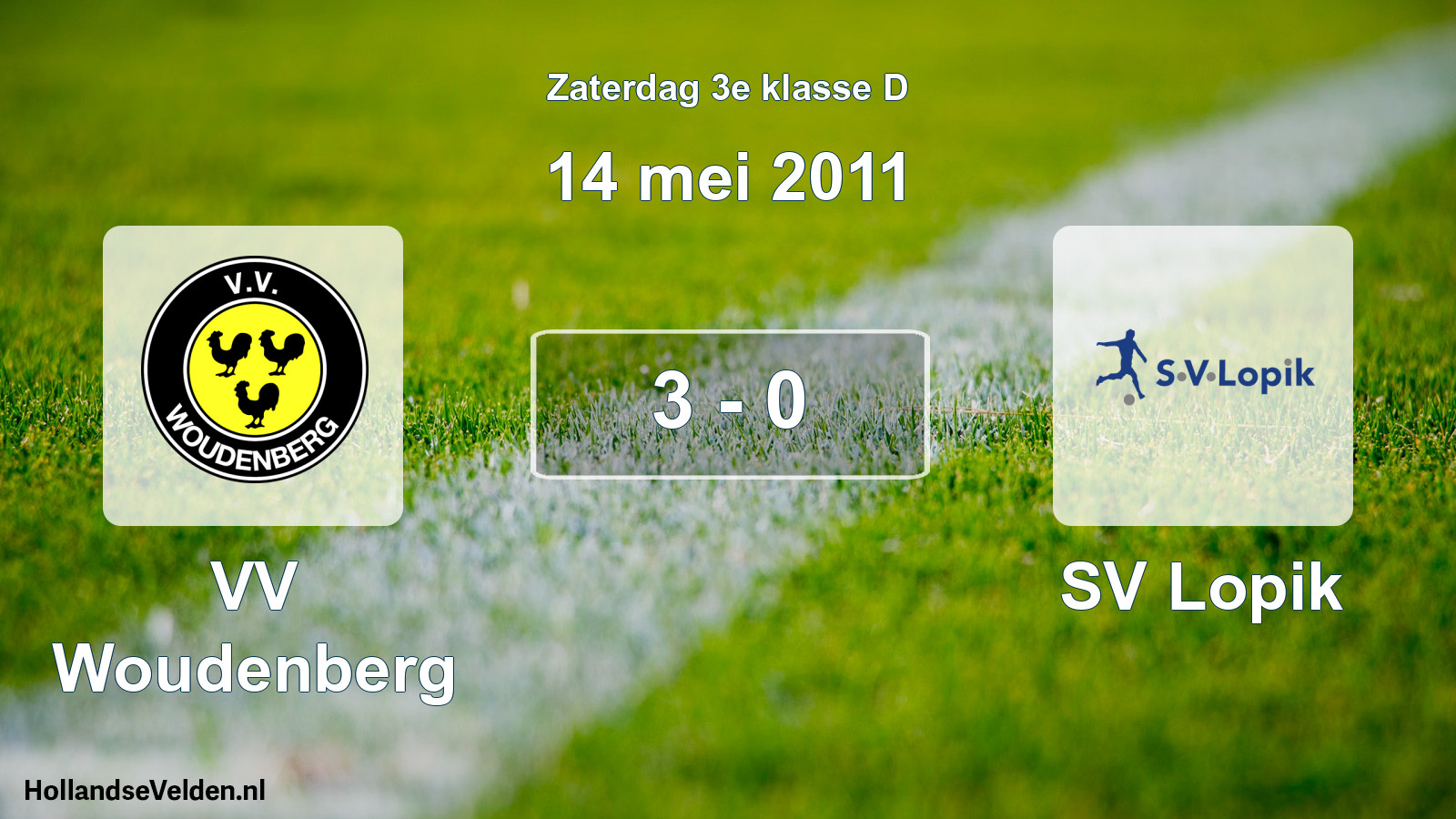 Total number of matches played: VV Woudenberg - SV Lopik 3 - 0 (14 May 2011)