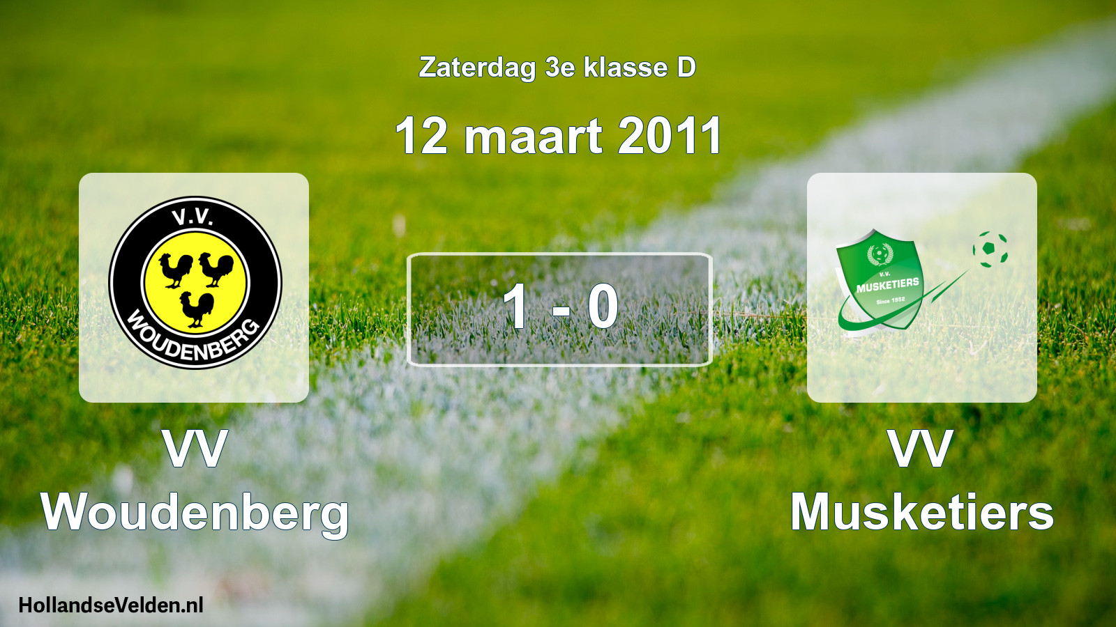 Total number of matches played: VV Woudenberg - VV Musketiers 1 - 0 (12 March 2011)