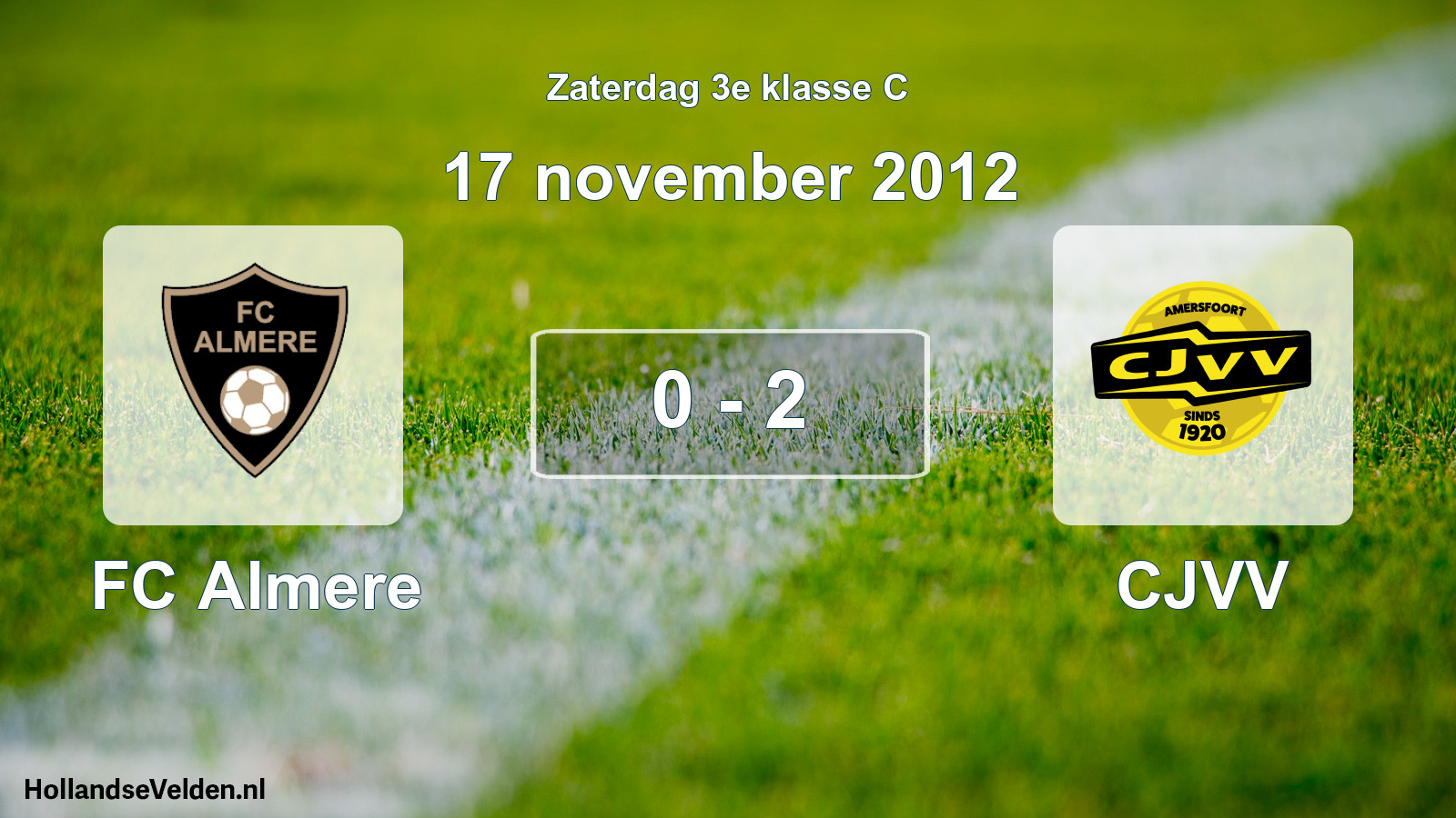 Total number of matches played: FC Almere - CJVV 0 - 2 (17 November 2012)