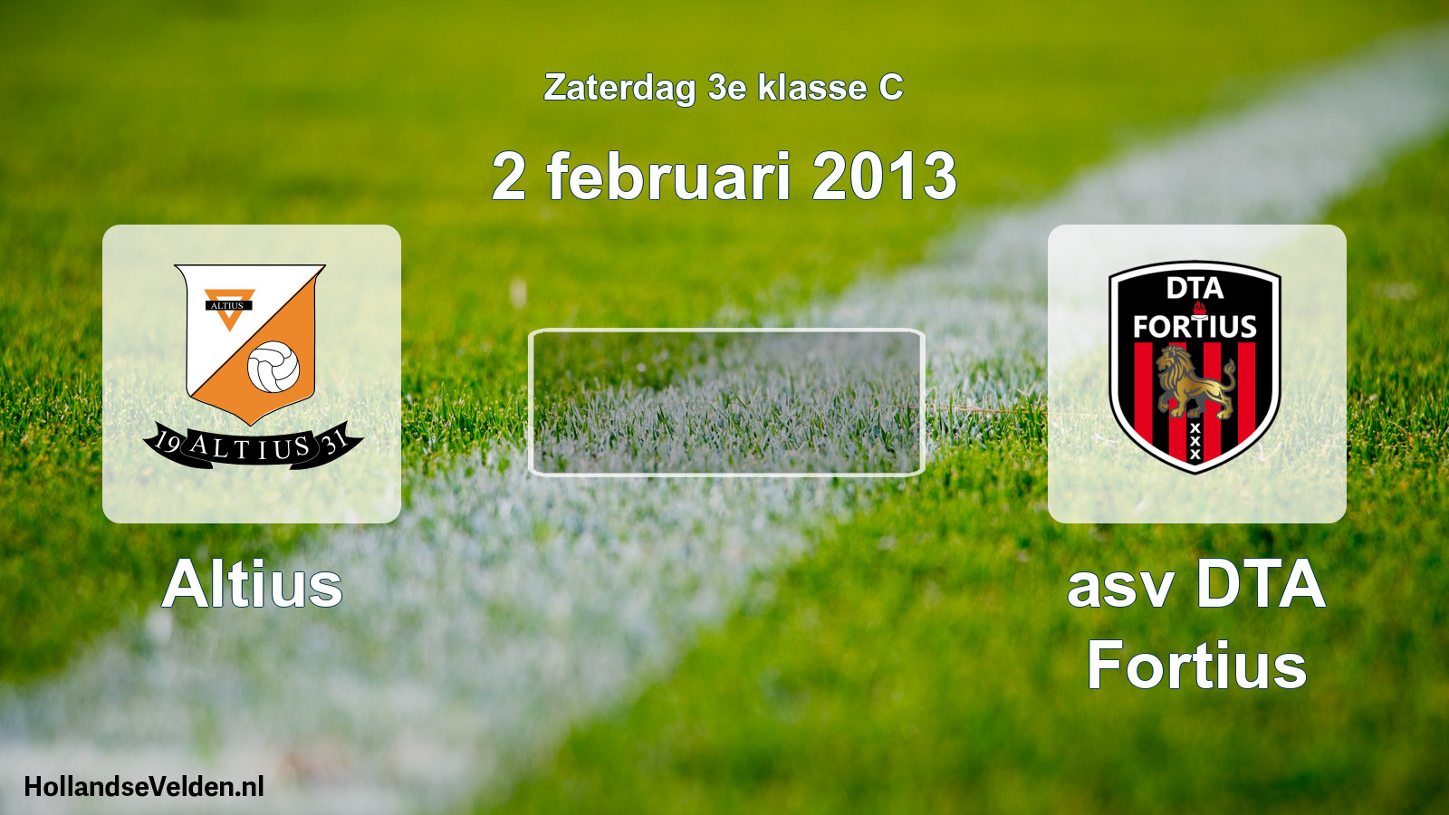 Scheduled Match: Altius - asv DTA Fortius (2 February 2013)