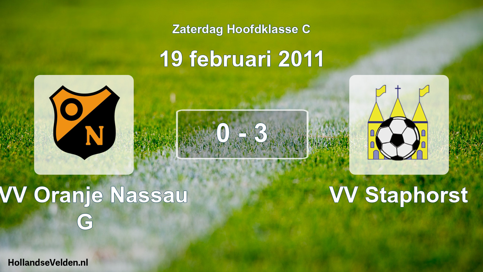Total number of matches played: CVV Oranje Nassau G - VV Staphorst 0 - 3 (19 February 2011)