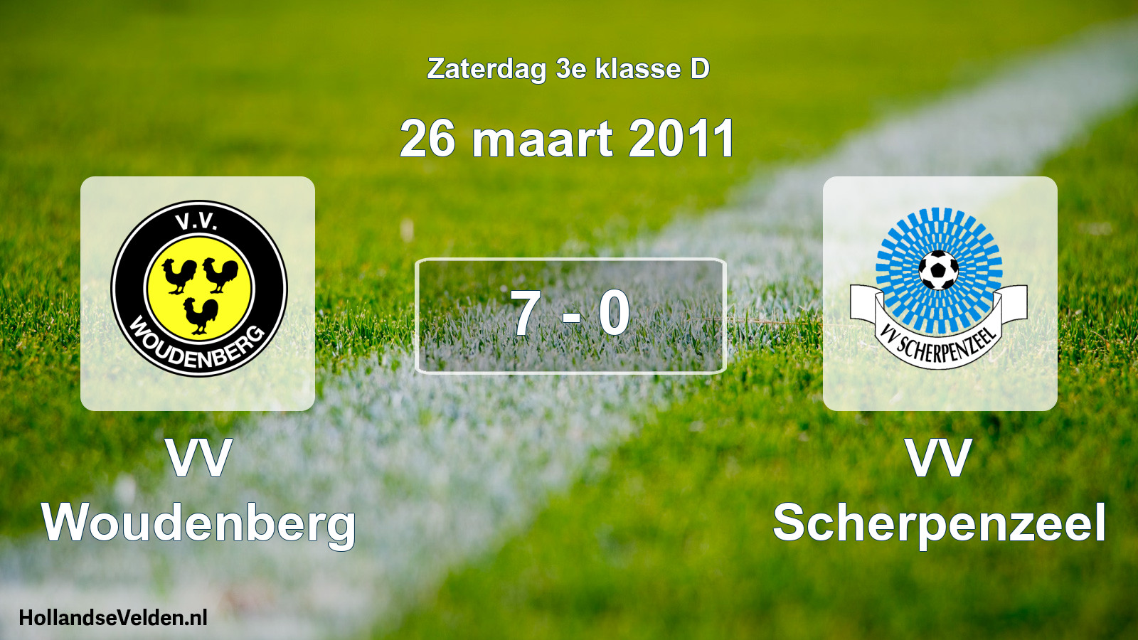 Total number of matches played: VV Woudenberg - VV Scherpenzeel 7 - 0 (26 March 2011)