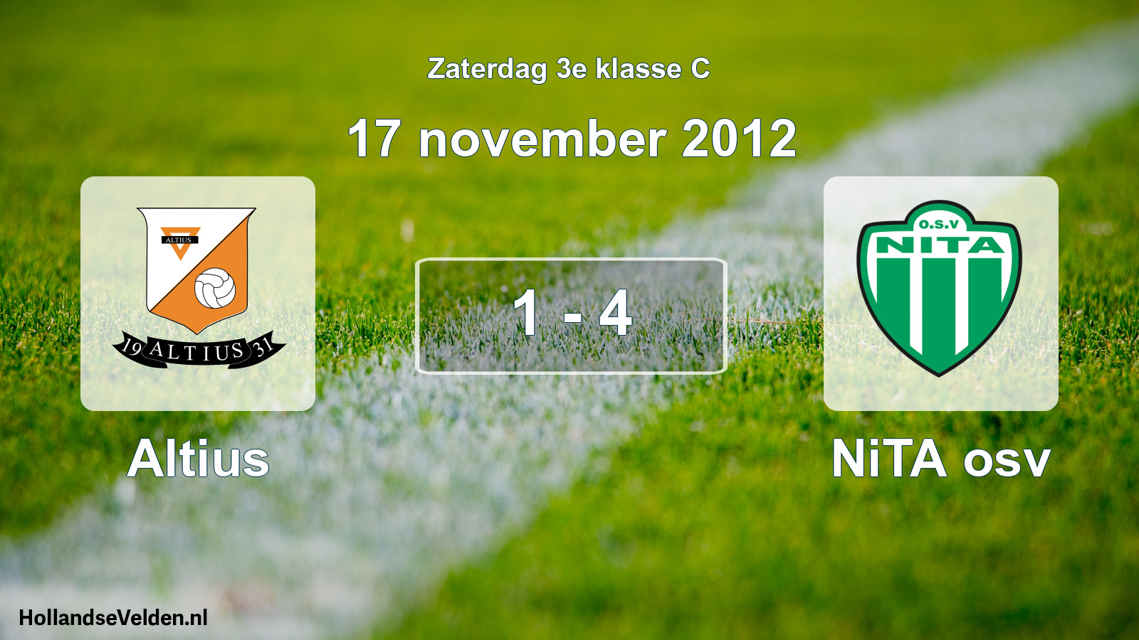 Total number of matches played: Altius - NiTA osv 1 - 4 (17 November 2012)