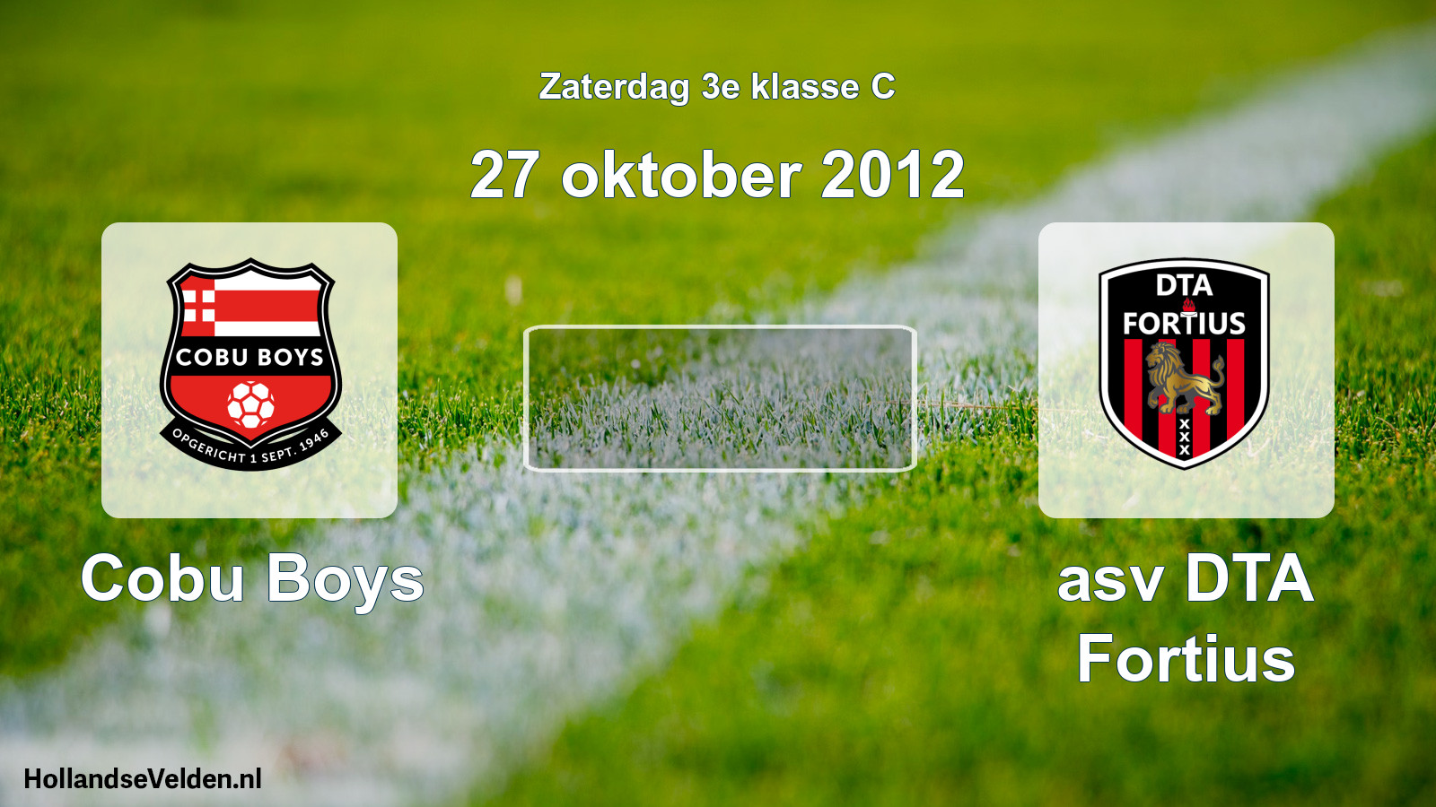 Scheduled Match: Cobu Boys - asv DTA Fortius (27 October 2012)