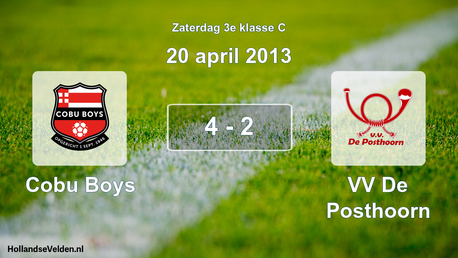 Total number of matches played: Cobu Boys - VV De Posthoorn 4 - 2 (20 April 2013)