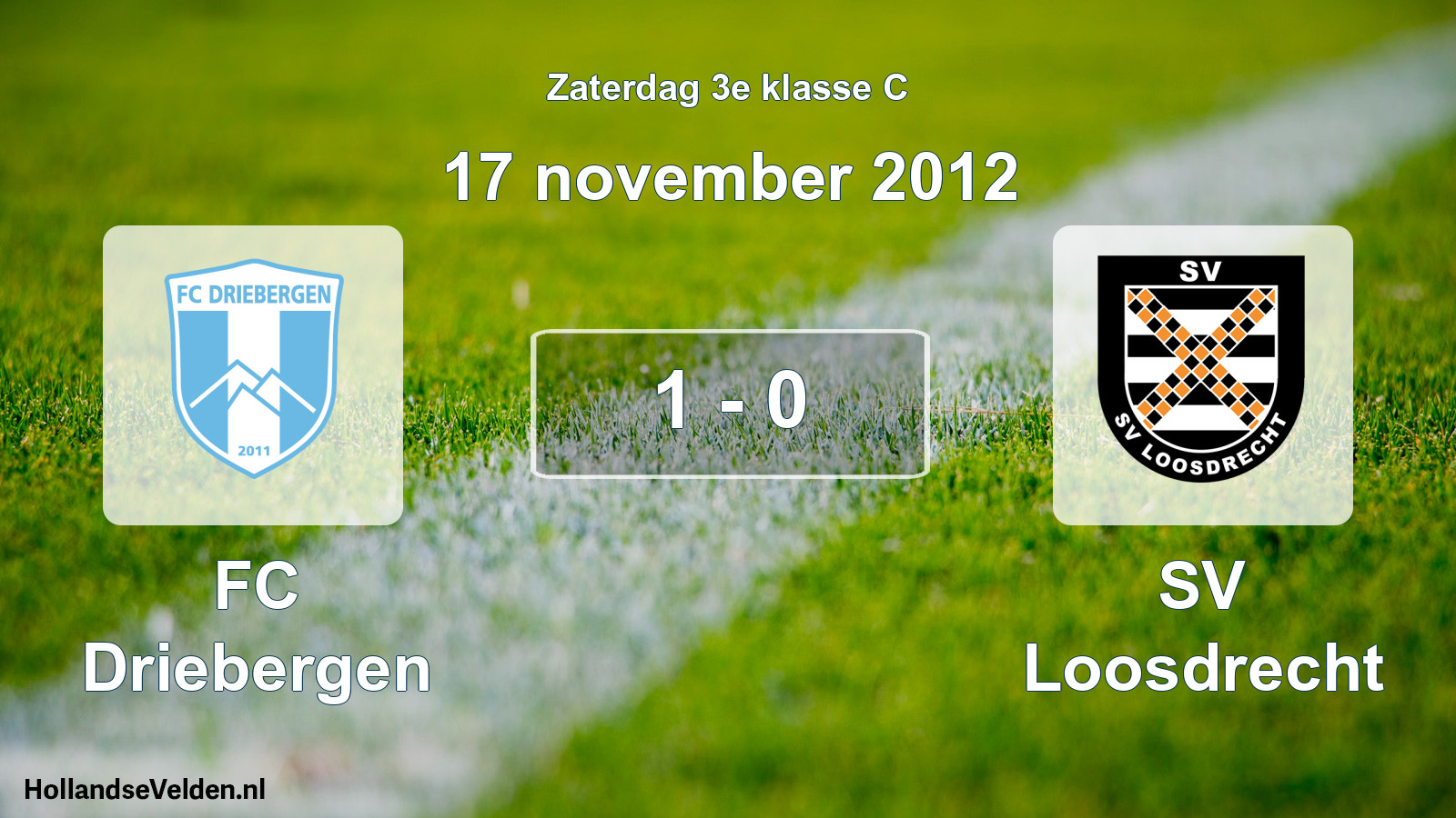 Total number of matches played: FC Driebergen - SV Loosdrecht 1 - 0 (17 November 2012)