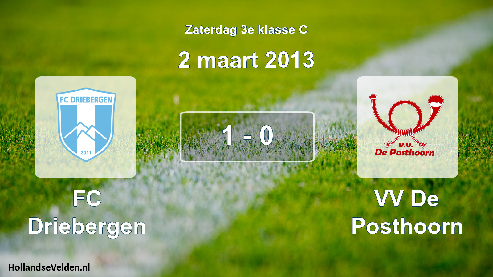 Total number of matches played: FC Driebergen - VV De Posthoorn 1 - 0 (2 March 2013)