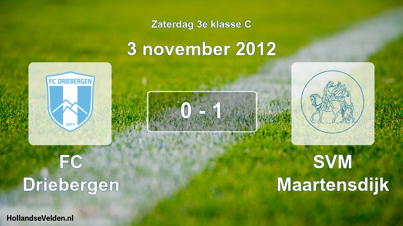 Total number of matches played: FC Driebergen - SVM Maartensdijk 0 - 1 (3 November 2012)