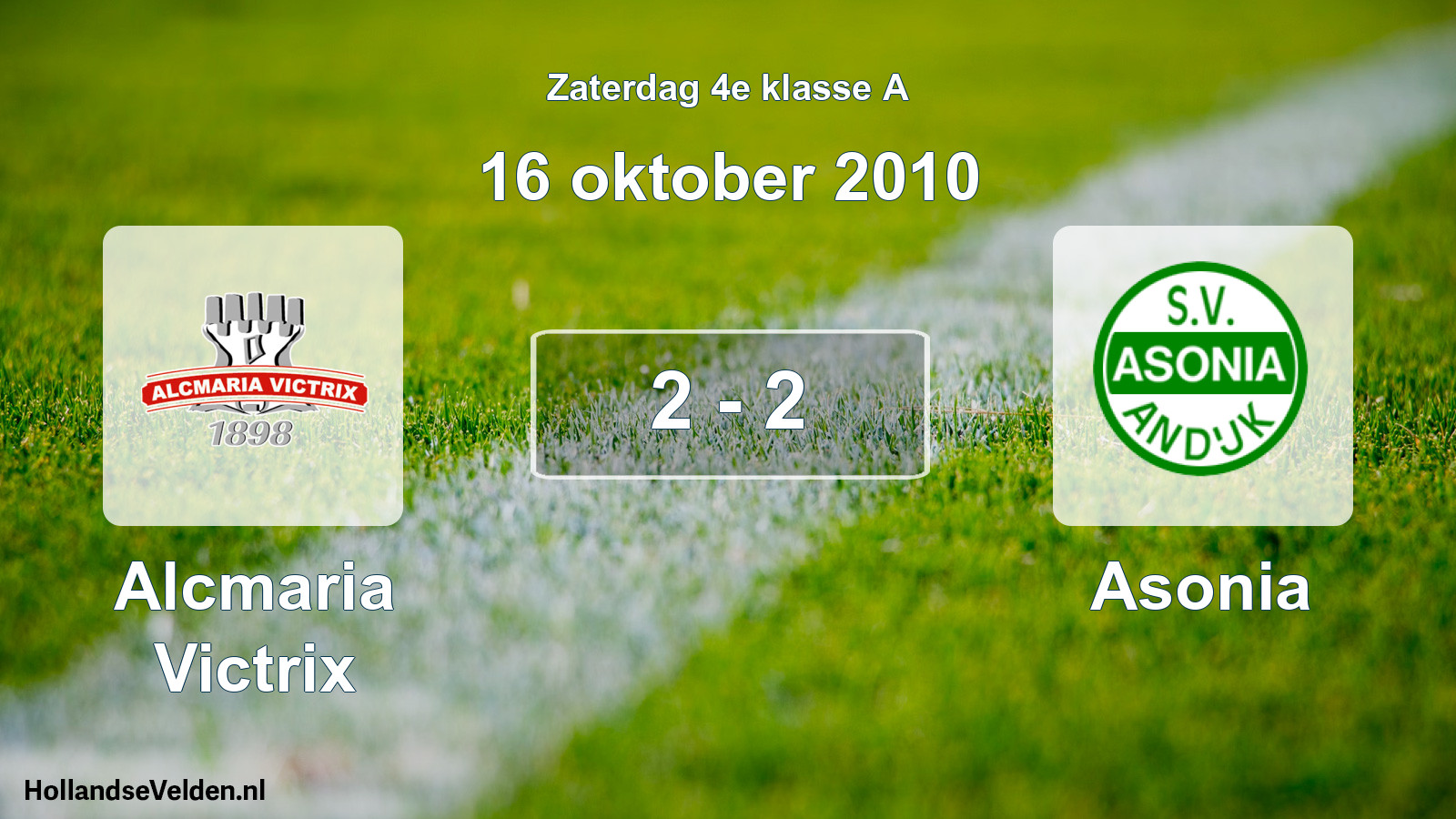 Total number of matches played: Alcmaria Victrix - Asonia 2 - 2 (16 October 2010)