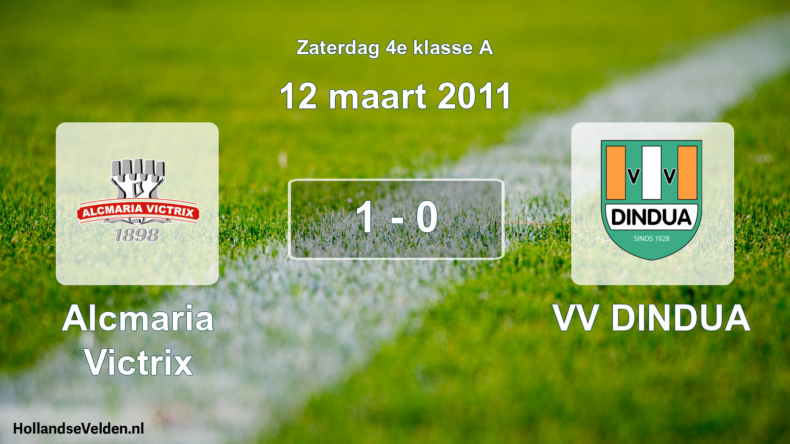 Total number of matches played: Alcmaria Victrix - VV DINDUA 1 - 0 (12 March 2011)