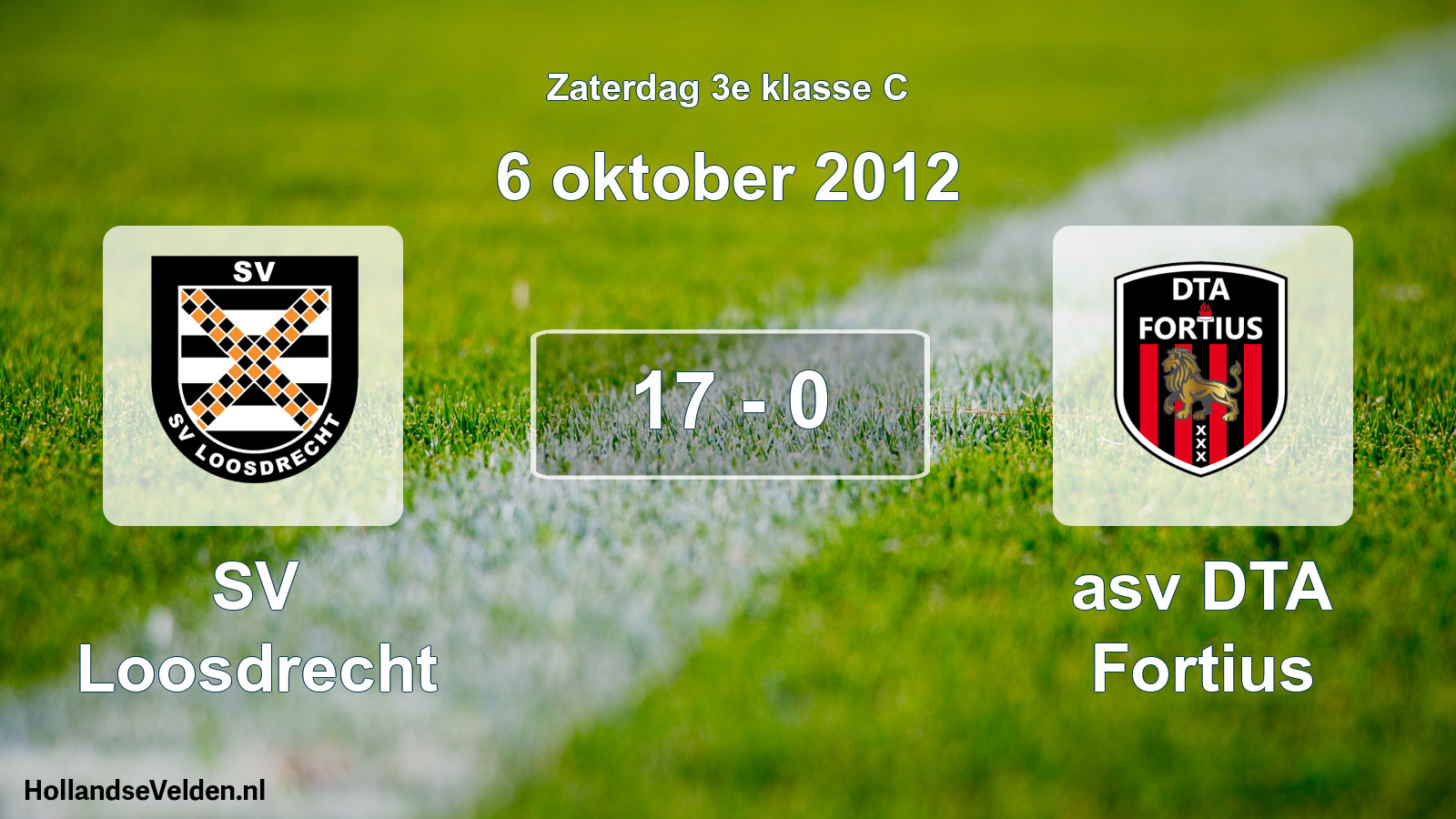 Total number of matches played: SV Loosdrecht - asv DTA Fortius 17 - 0 (6 October 2012)