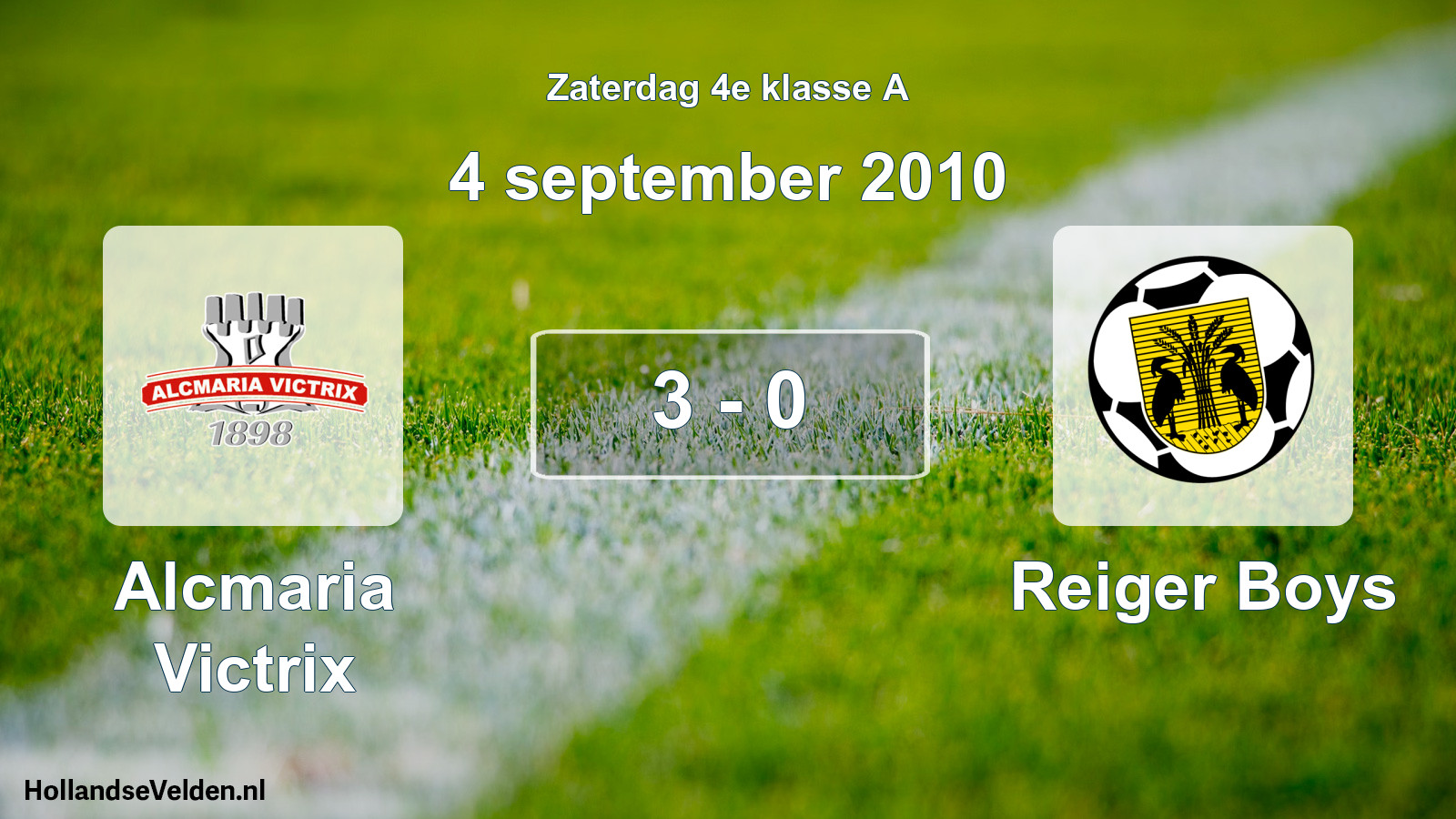 Total number of matches played: Alcmaria Victrix - Reiger Boys 3 - 0 (4 September 2010)