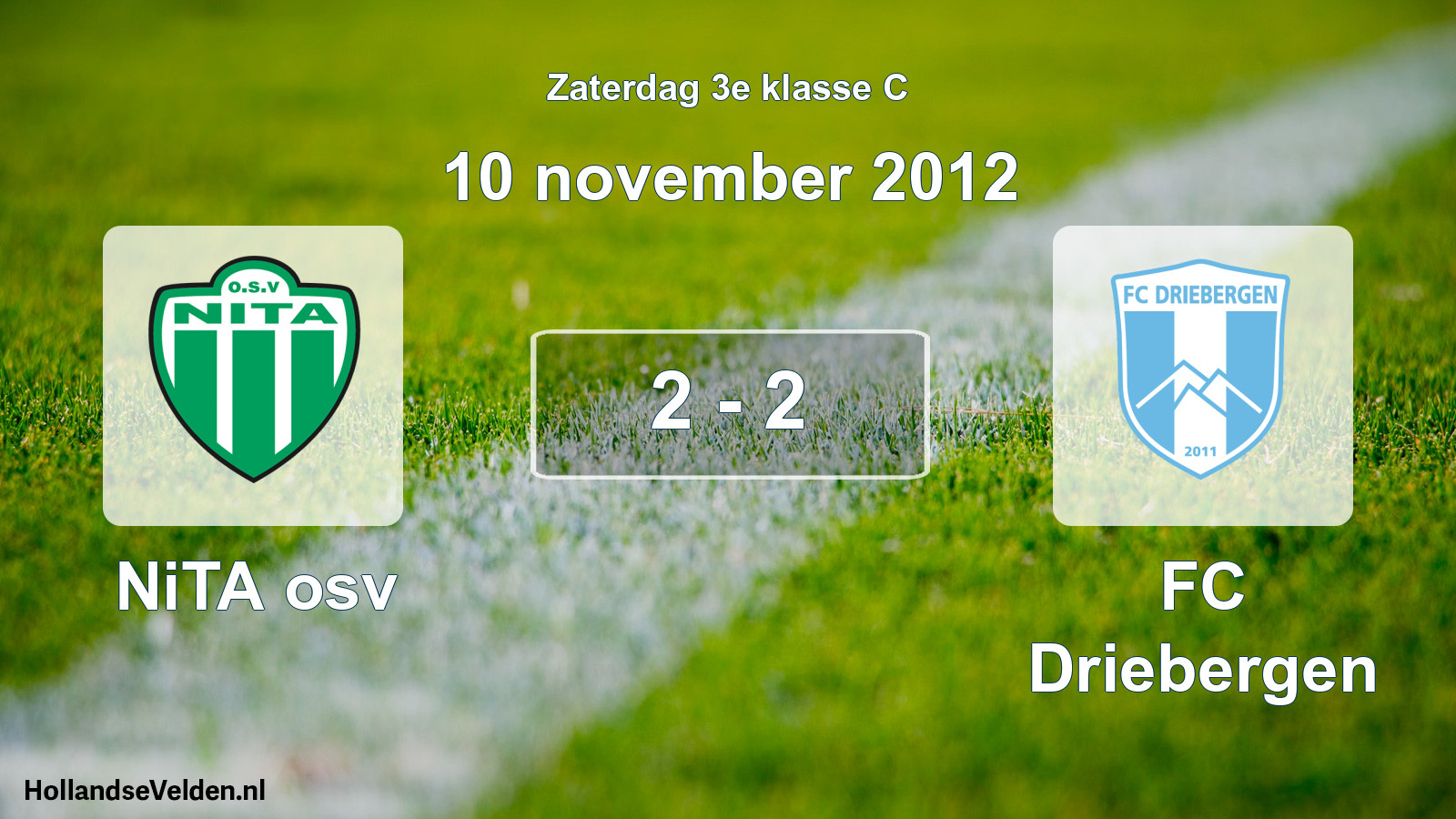 Total number of matches played: NiTA osv - FC Driebergen 2 - 2 (10 November 2012)