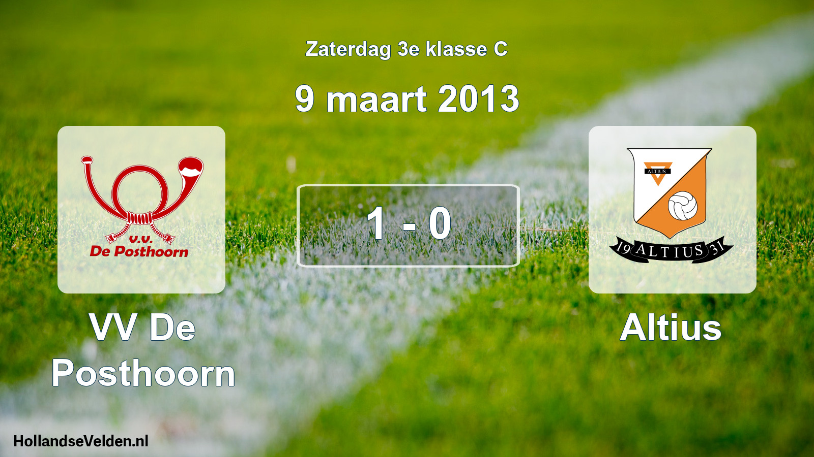 Total number of matches played: VV De Posthoorn - Altius 1 - 0 (9 March 2013)