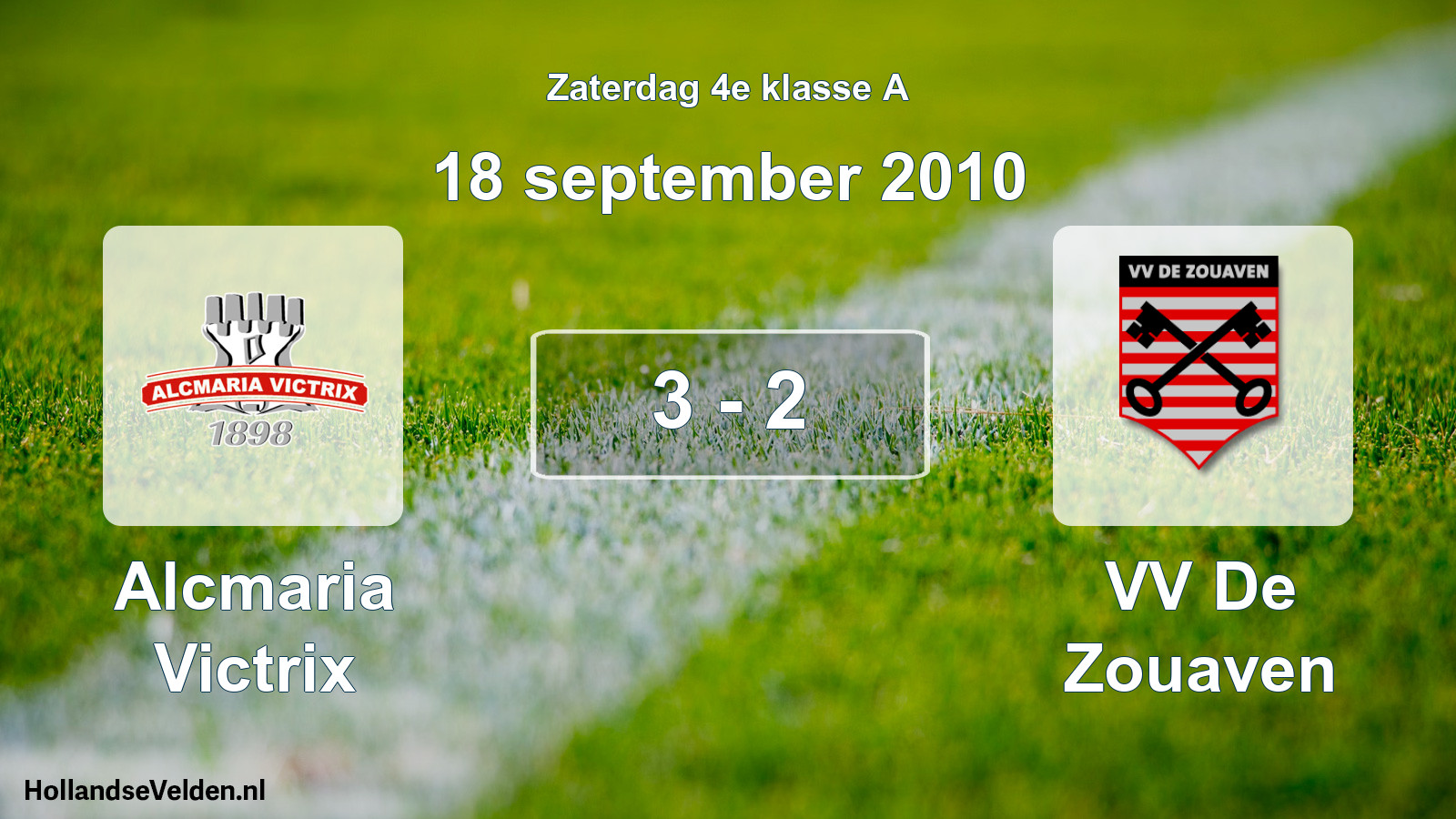 Total number of matches played: Alcmaria Victrix - VV De Zouaven 3 - 2 (18 September 2010)